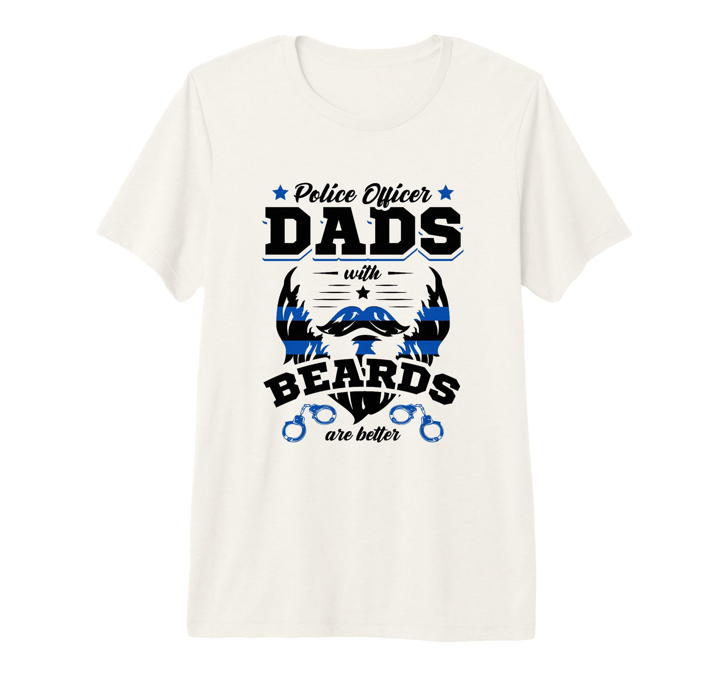 Mens Thin Blue Line Police Officer Dads T-Shirt - Custom Art Print Unisex - T-Shirt, Sweatshirt, Hoodie