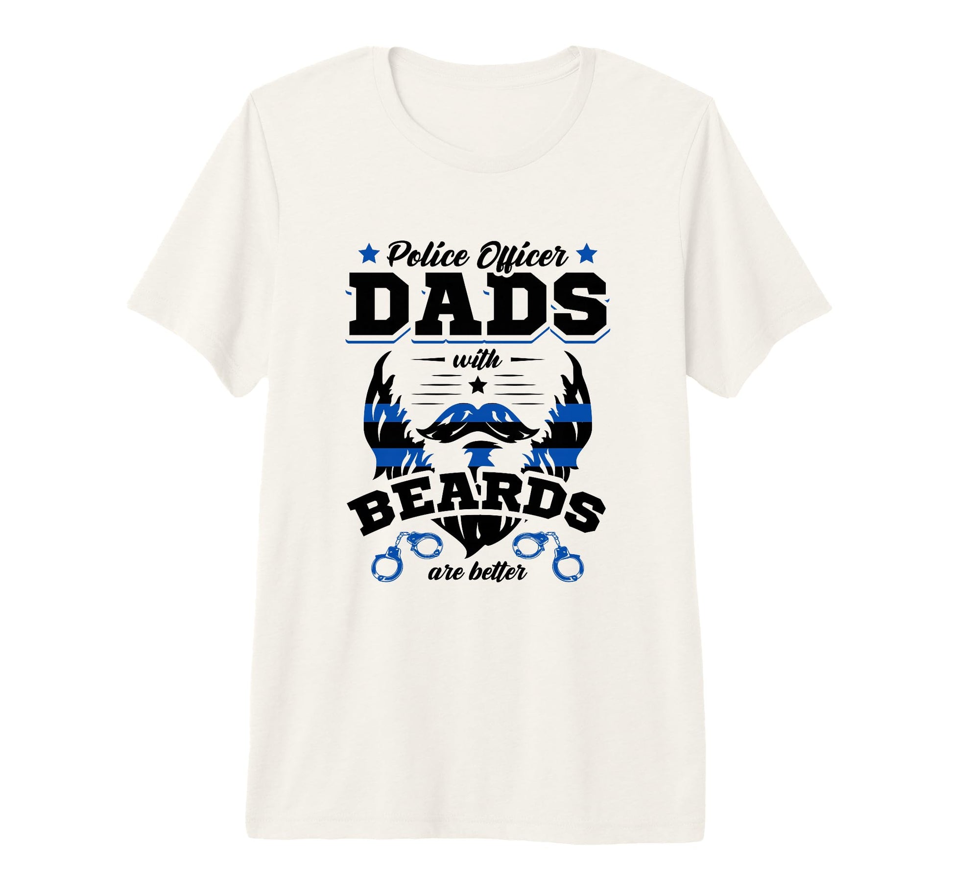 Mens Thin Blue Line Police Officer Dads T-Shirt - Custom Art Print Unisex - T-Shirt, Sweatshirt, Hoodie