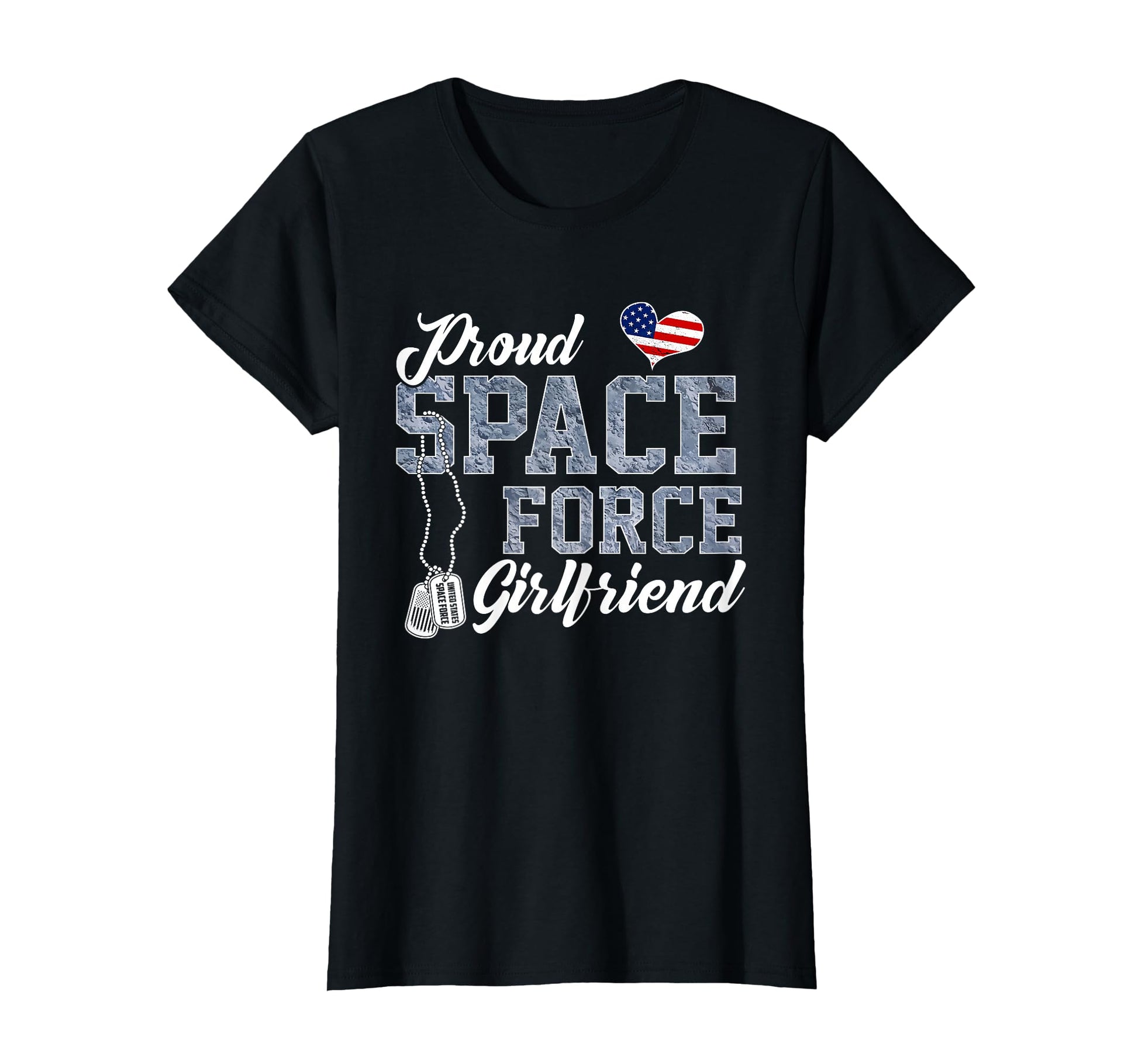 Proud Space Force Girlfriend Us T-Shirt - Minimalist Print for Adults - T-Shirt, Sweatshirt, Hoodie