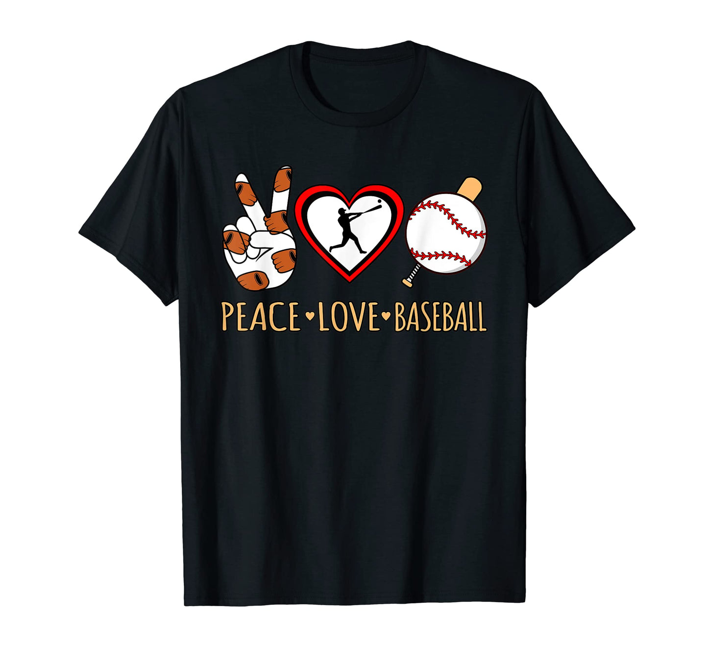 Peace Love Baseball Sports Player Lover T-Shirt - Unique Graphic Men Women - T-Shirt, Sweatshirt, Hoodie