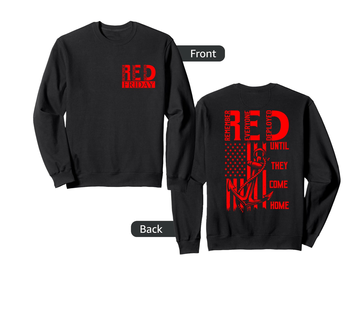 Fridays We Wear Red Soldiers Veterans Sweatshirt - Minimalist Print Unisex - T-Shirt, Sweatshirt, Hoodie