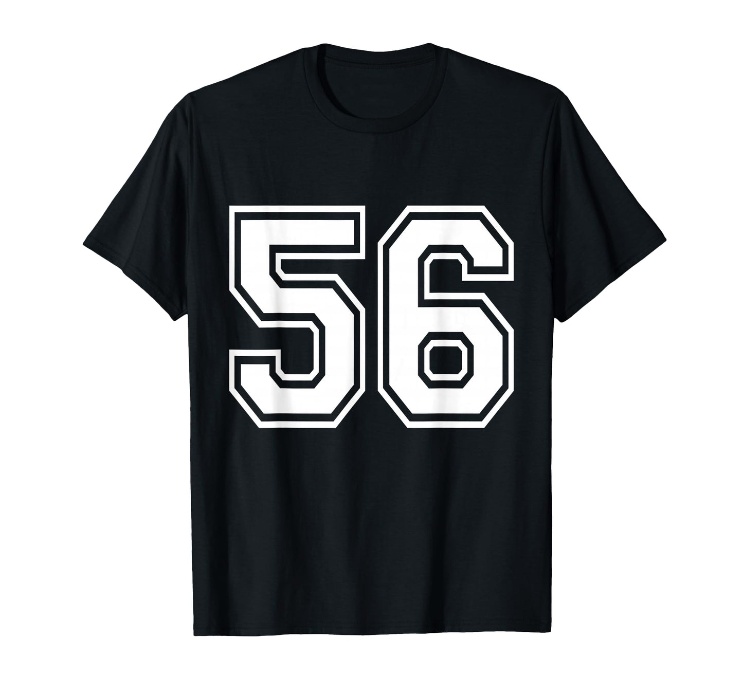 Number 56 Front Back Varsity Sports Team T-Shirt - Custom Art Print Unisex - T-Shirt, Sweatshirt, Hoodie