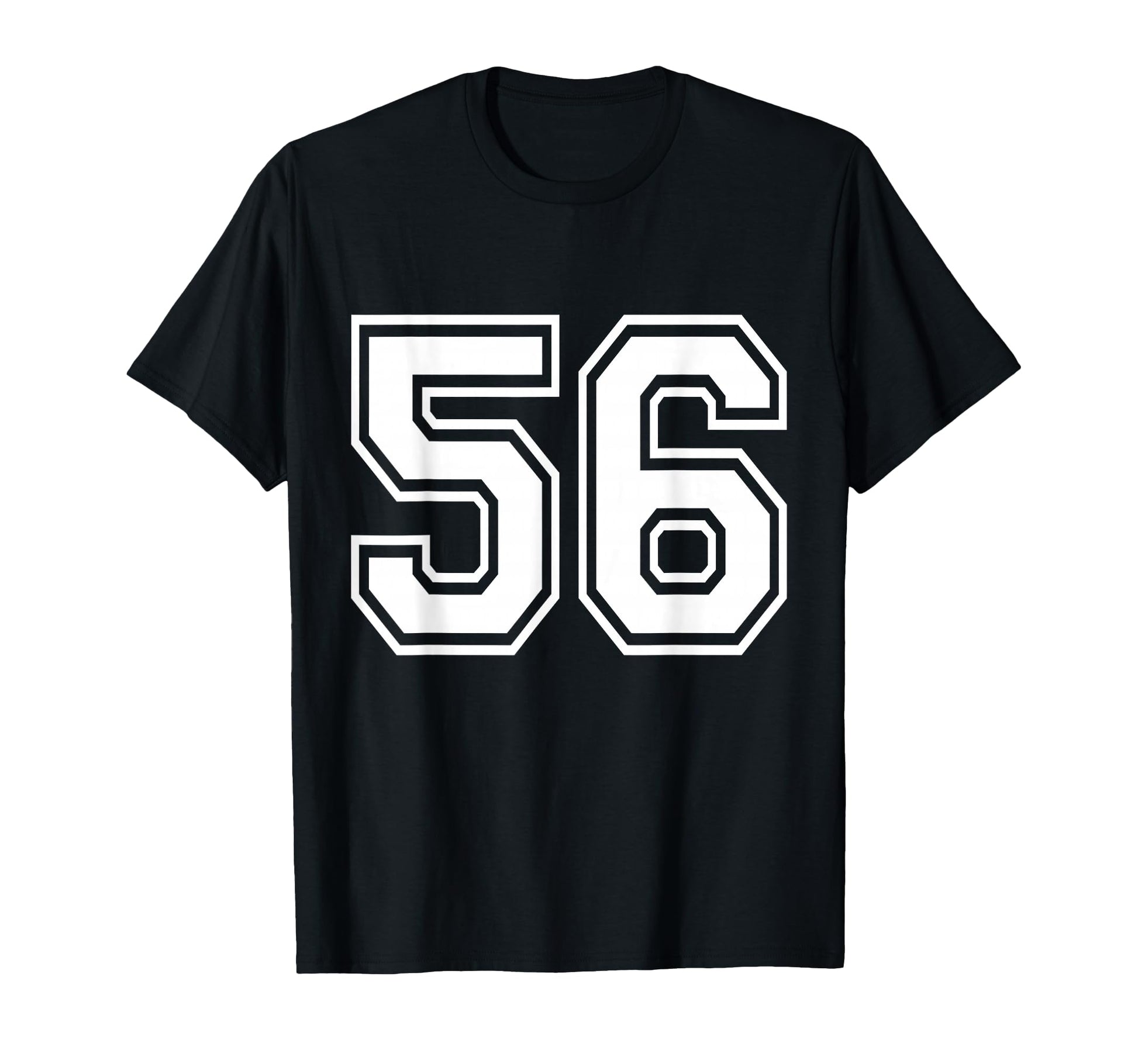 Number 56 Front Back Varsity Sports Team T-Shirt - Custom Art Print Unisex - T-Shirt, Sweatshirt, Hoodie