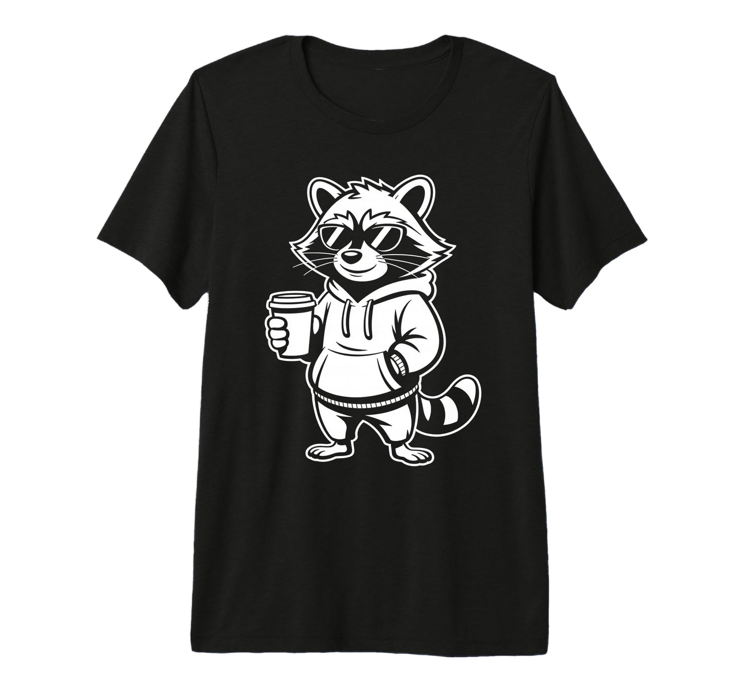 Funny Raccoon Coffee Lover Dad Mom Tri Hoodie - Unique Graphic for Adults - T-Shirt, Sweatshirt, Hoodie