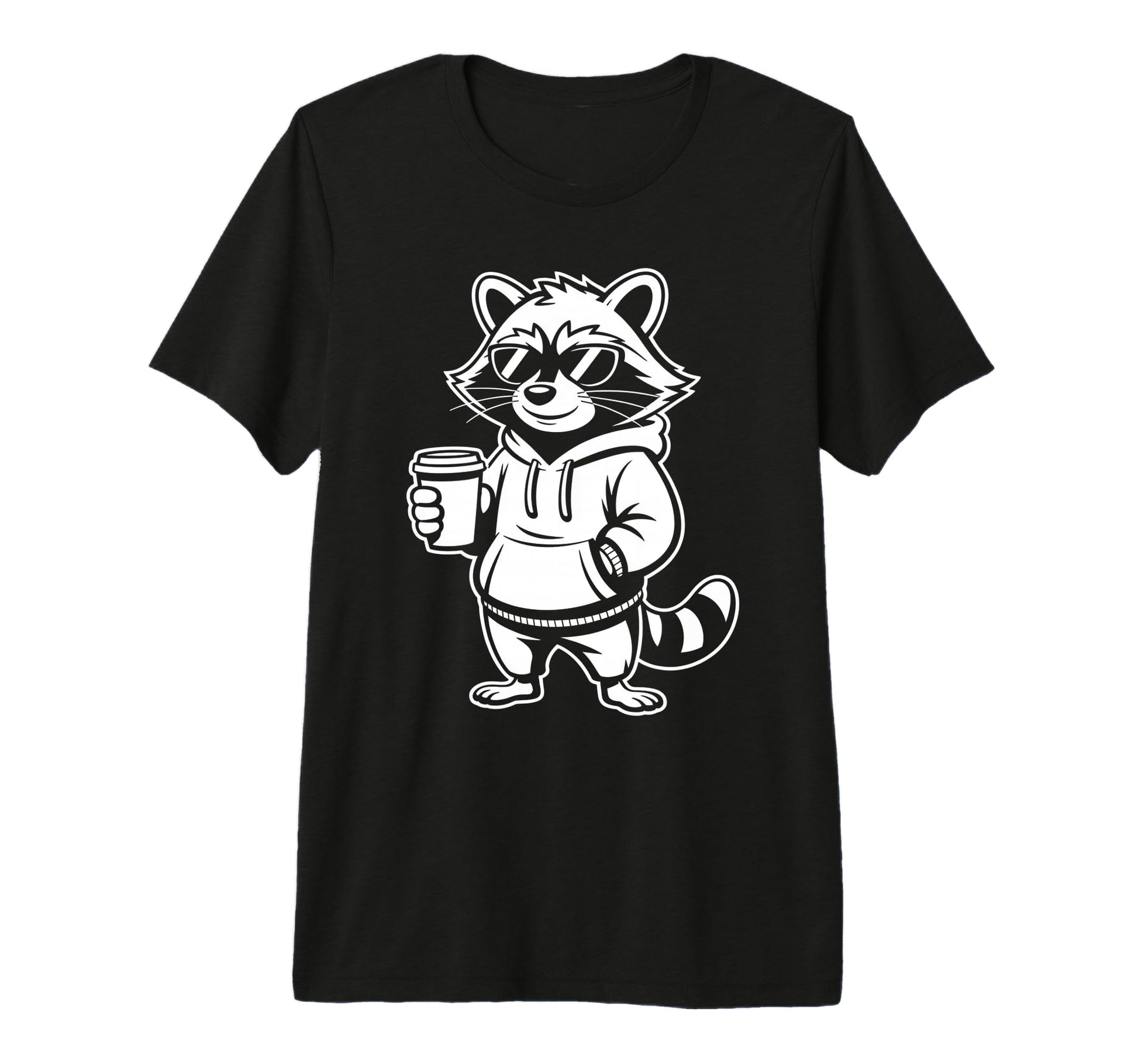 Funny Raccoon Coffee Lover Dad Mom Tri Hoodie - Unique Graphic for Adults - T-Shirt, Sweatshirt, Hoodie