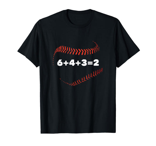 6 4 3 2 Double Play Baseball Player T-Shirt - Trendy Graphic for Adults - T-Shirt, Sweatshirt, Hoodie