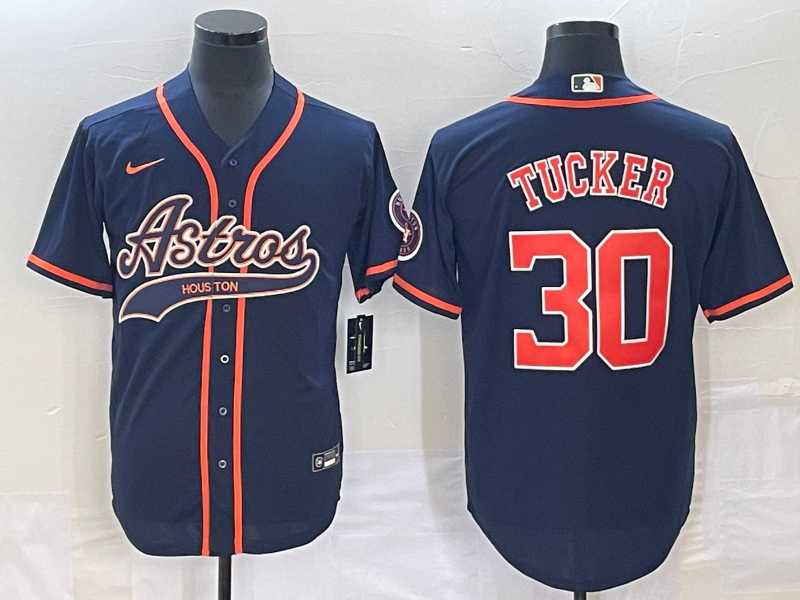 Men's Houston Astros Kyle Tucker Navy Replica Jersey Joint Edition baseball jersey product view 1