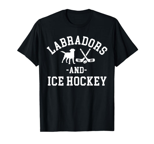 Black Yellow Chocolate Labs Ice Hockey T-Shirt - Streetwear Style Unisex - T-Shirt, Sweatshirt, Hoodie