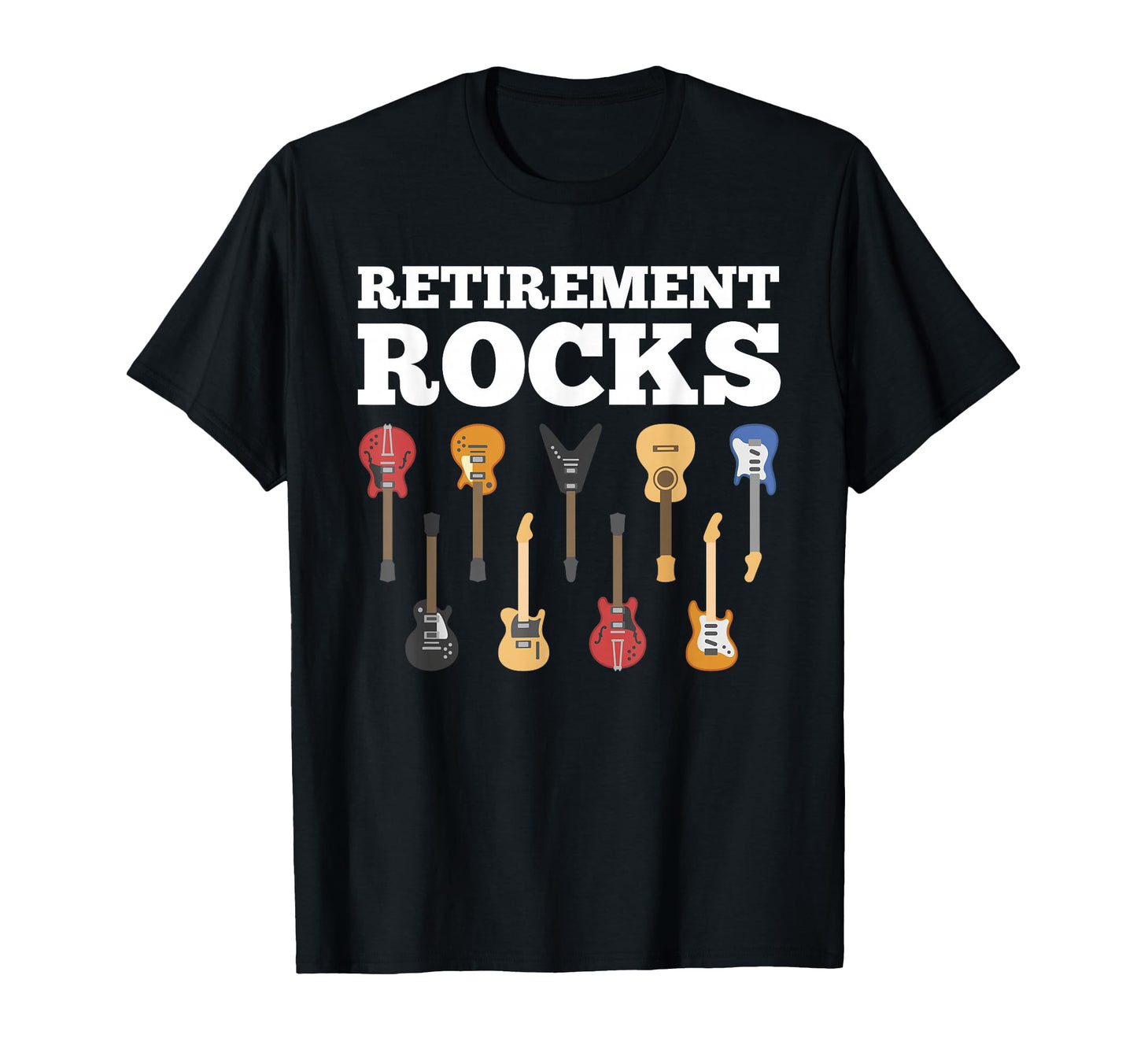 Retirement Rocks Guitar Player T-Shirt - Aesthetic Graphic for Adults - T-Shirt, Sweatshirt, Hoodie