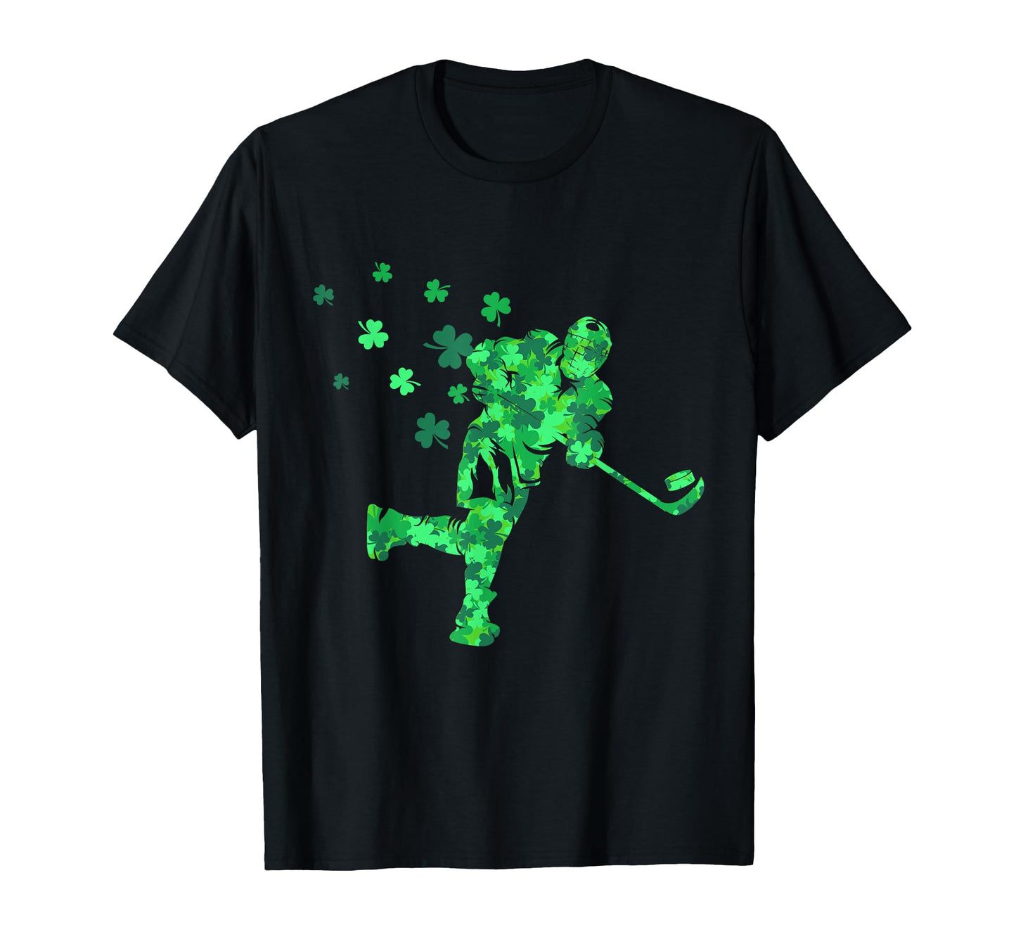 Irish Hockey Player Shamrock St T-Shirt - Fun Novelty Design for Adults - T-Shirt, Sweatshirt, Hoodie