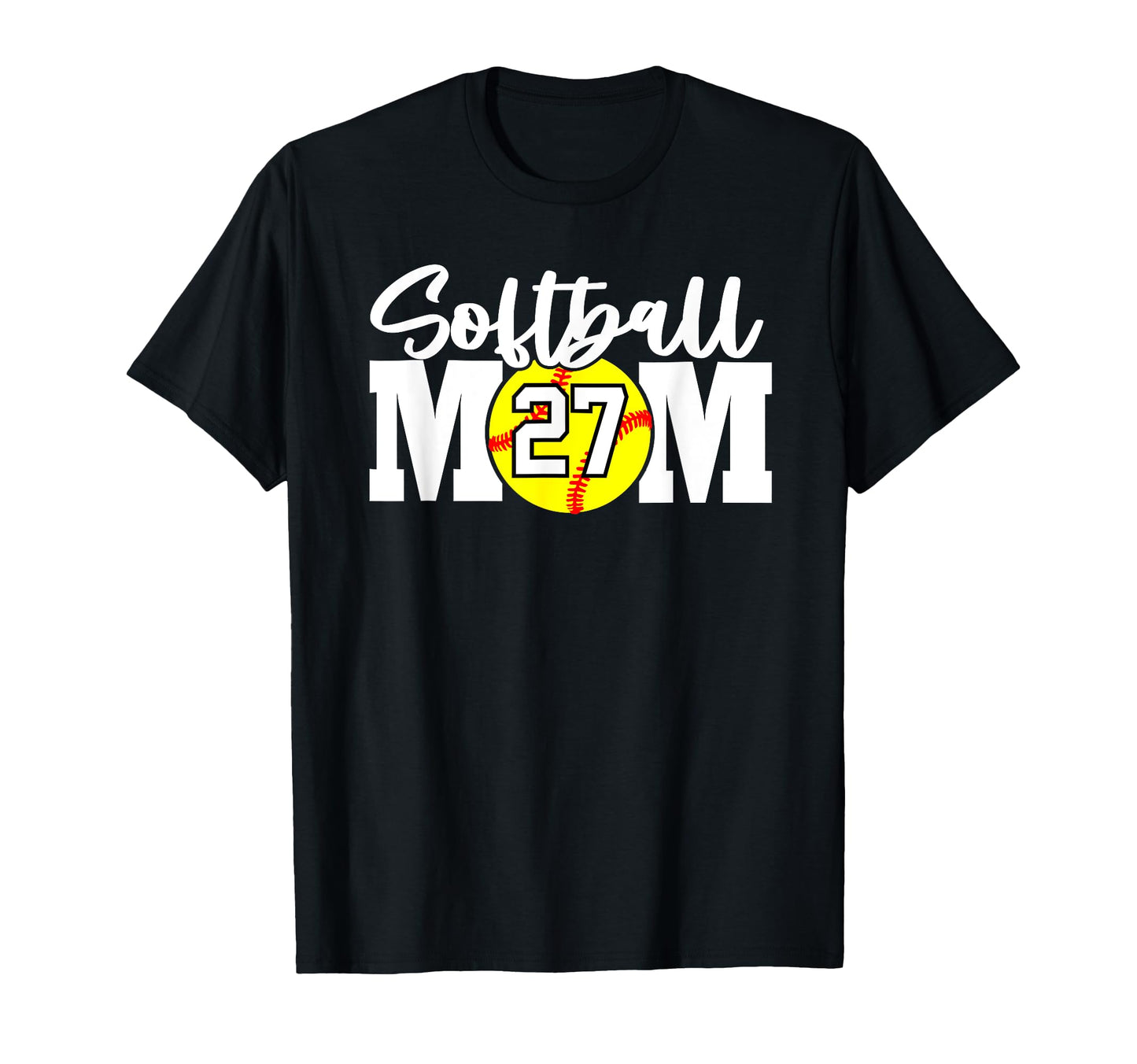 Softball Mom Number 27 T-Shirt - Graphic Print Men Women - T-Shirt, Sweatshirt, Hoodie