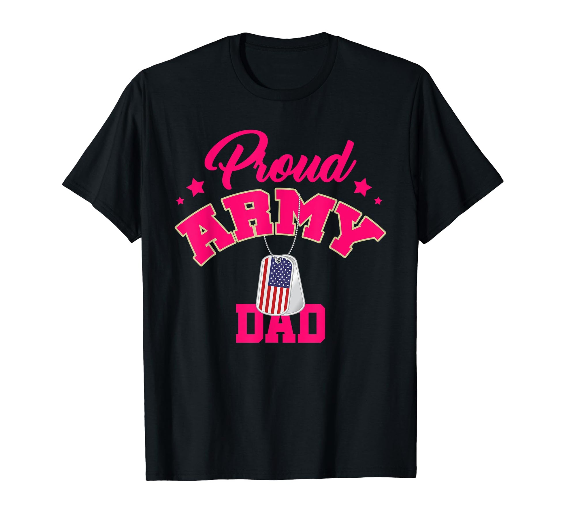Proud Army Dad Usa American Flag Dog T-Shirt - Fun Novelty Design Unisex - T-Shirt, Sweatshirt, Hoodie