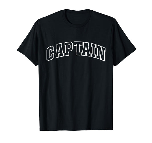 Captain Funny Athletic Lettering T-Shirt - Fun Novelty Design for Adults - T-Shirt, Sweatshirt, Hoodie
