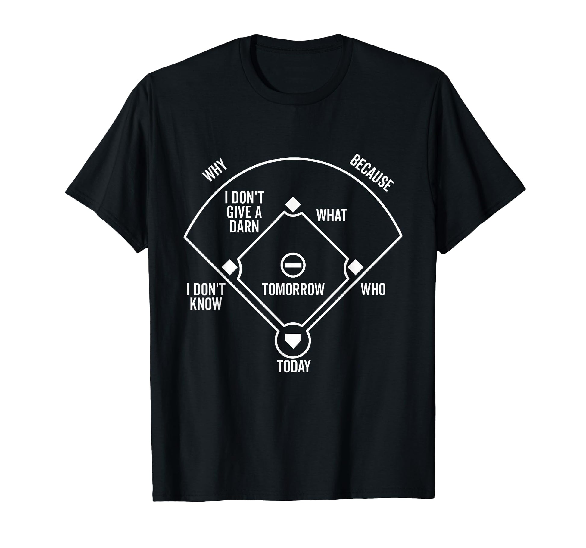 Whos First Funny Baseball Positions T-Shirt - Graphic Print for Adults - T-Shirt, Sweatshirt, Hoodie
