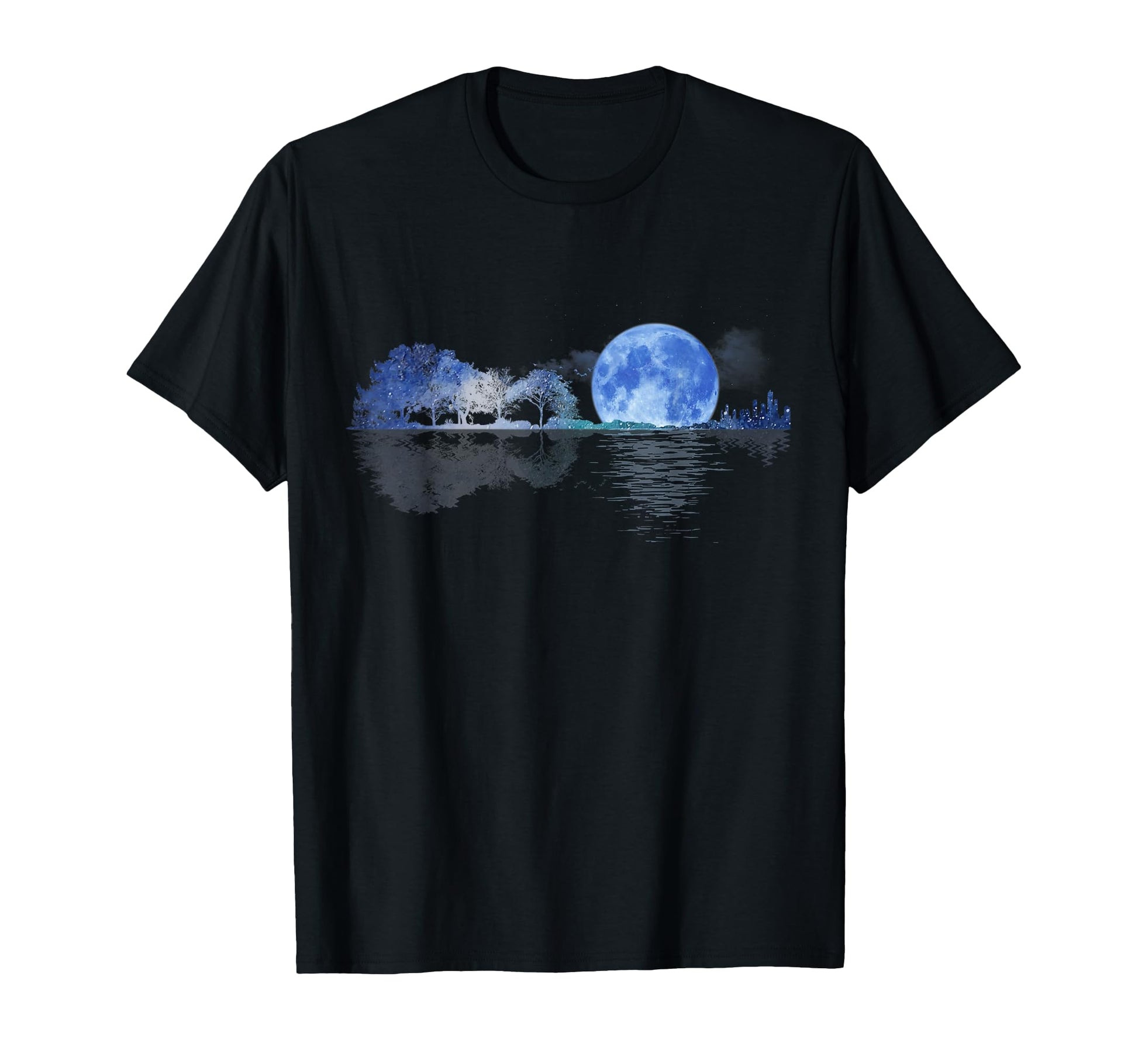 Acoustic Guitar Lake Shadow Nature T-Shirt - Novelty Apparel Men Women - T-Shirt, Sweatshirt, Hoodie