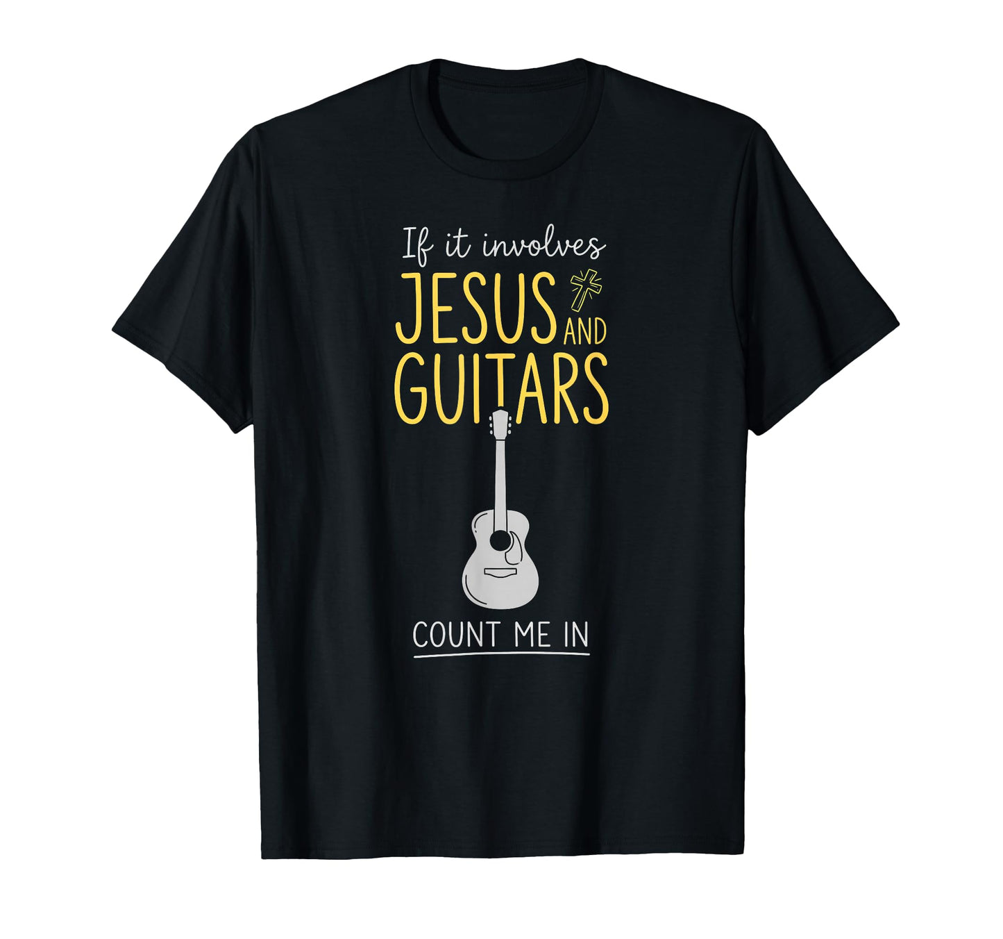 Christian Guitarist Jesus Church T-Shirt - Fun Novelty Design Unisex - T-Shirt, Sweatshirt, Hoodie