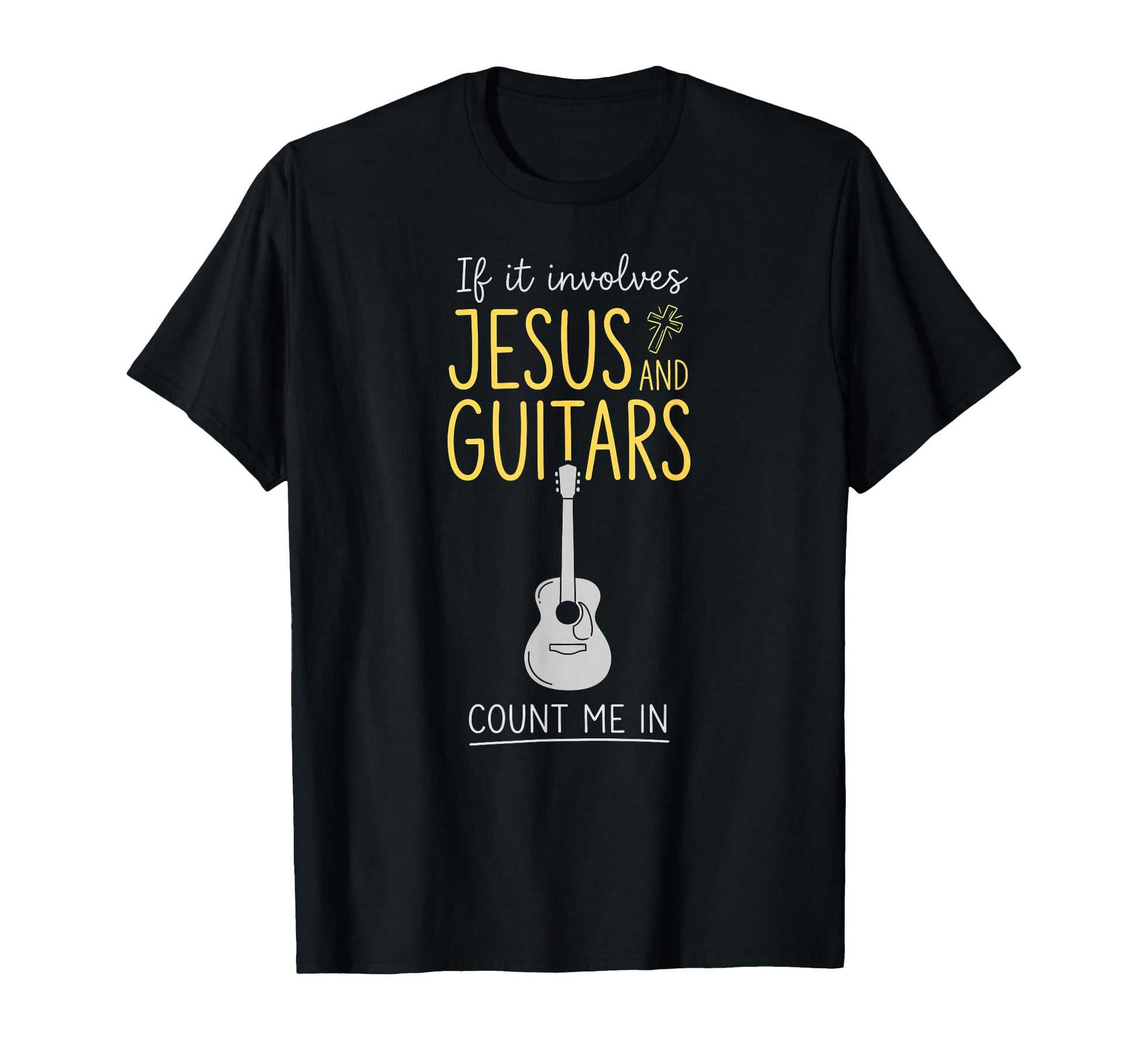 Christian Guitarist Jesus Church T-Shirt - Fun Novelty Design Unisex - T-Shirt, Sweatshirt, Hoodie