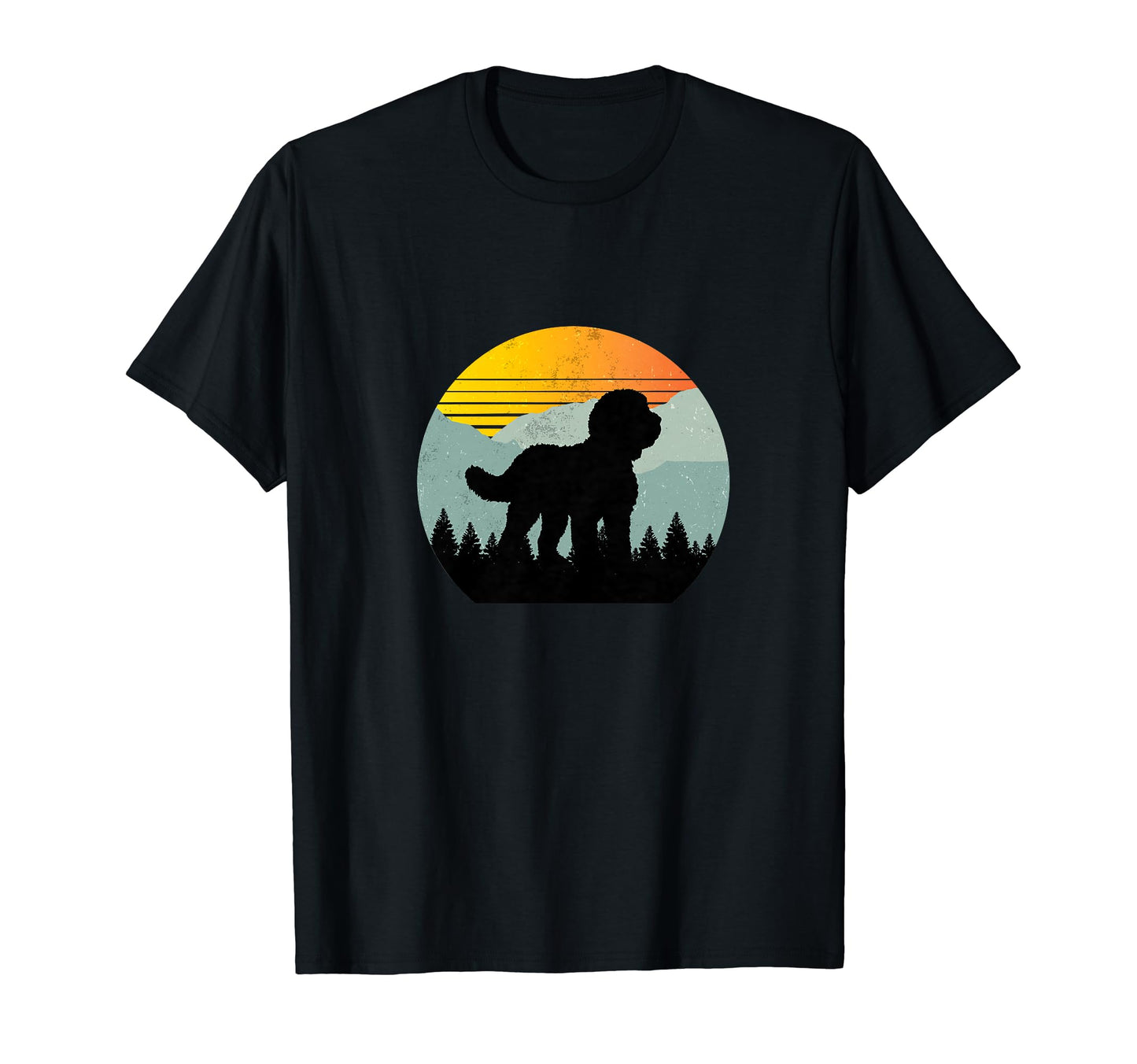 Sheepadoodle Dog Mountains Distressed T-Shirt - Streetwear Style Men Women - T-Shirt, Sweatshirt, Hoodie