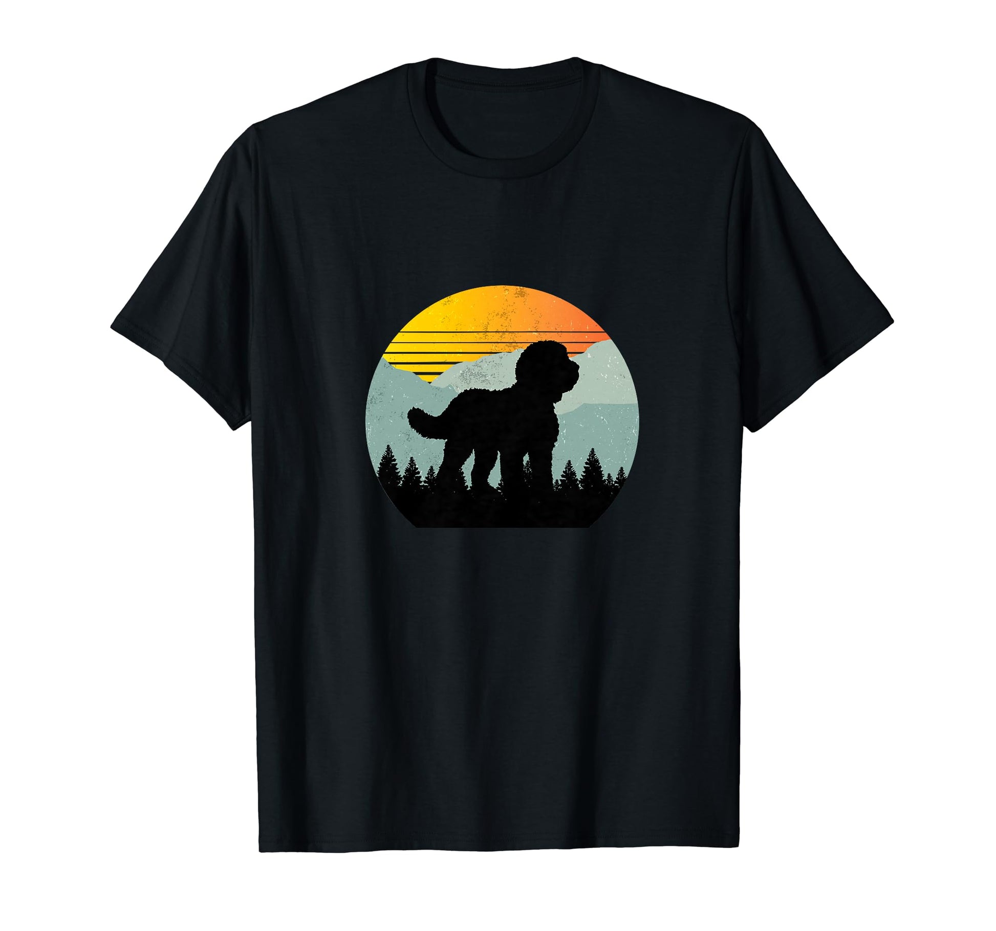 Sheepadoodle Dog Mountains Distressed T-Shirt - Streetwear Style Men Women - T-Shirt, Sweatshirt, Hoodie