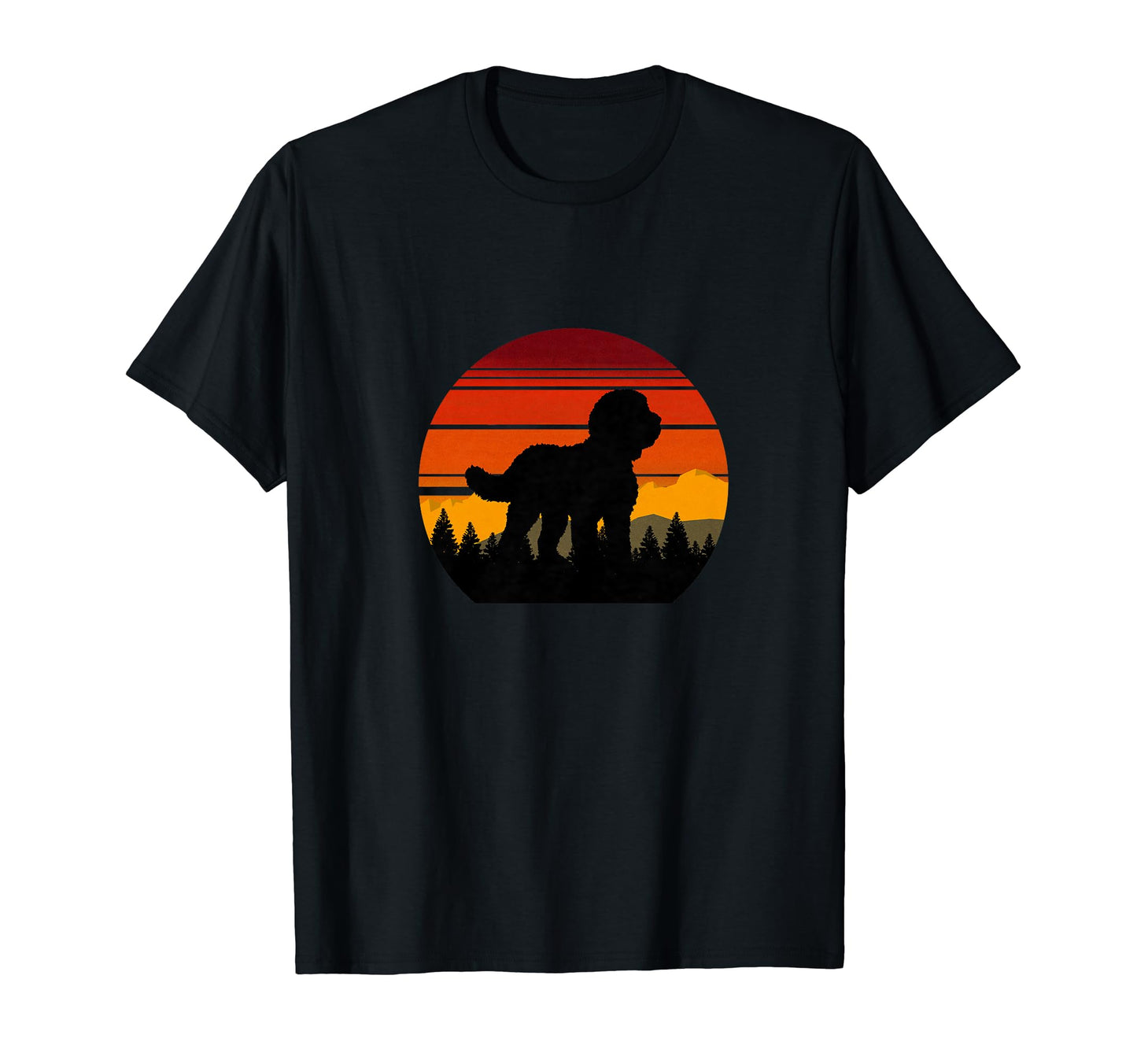 Sheepadoodle Dog Sunset Distressed T-Shirt - Aesthetic Graphic Unisex - T-Shirt, Sweatshirt, Hoodie