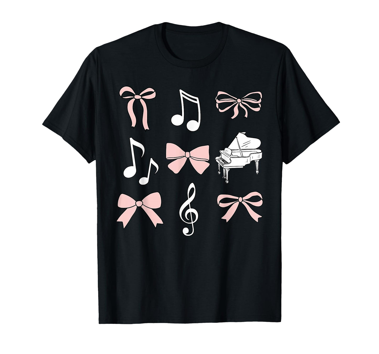 Coquette Bow Music Note Treble Clef T-Shirt - Unique Graphic for Adults - T-Shirt, Sweatshirt, Hoodie