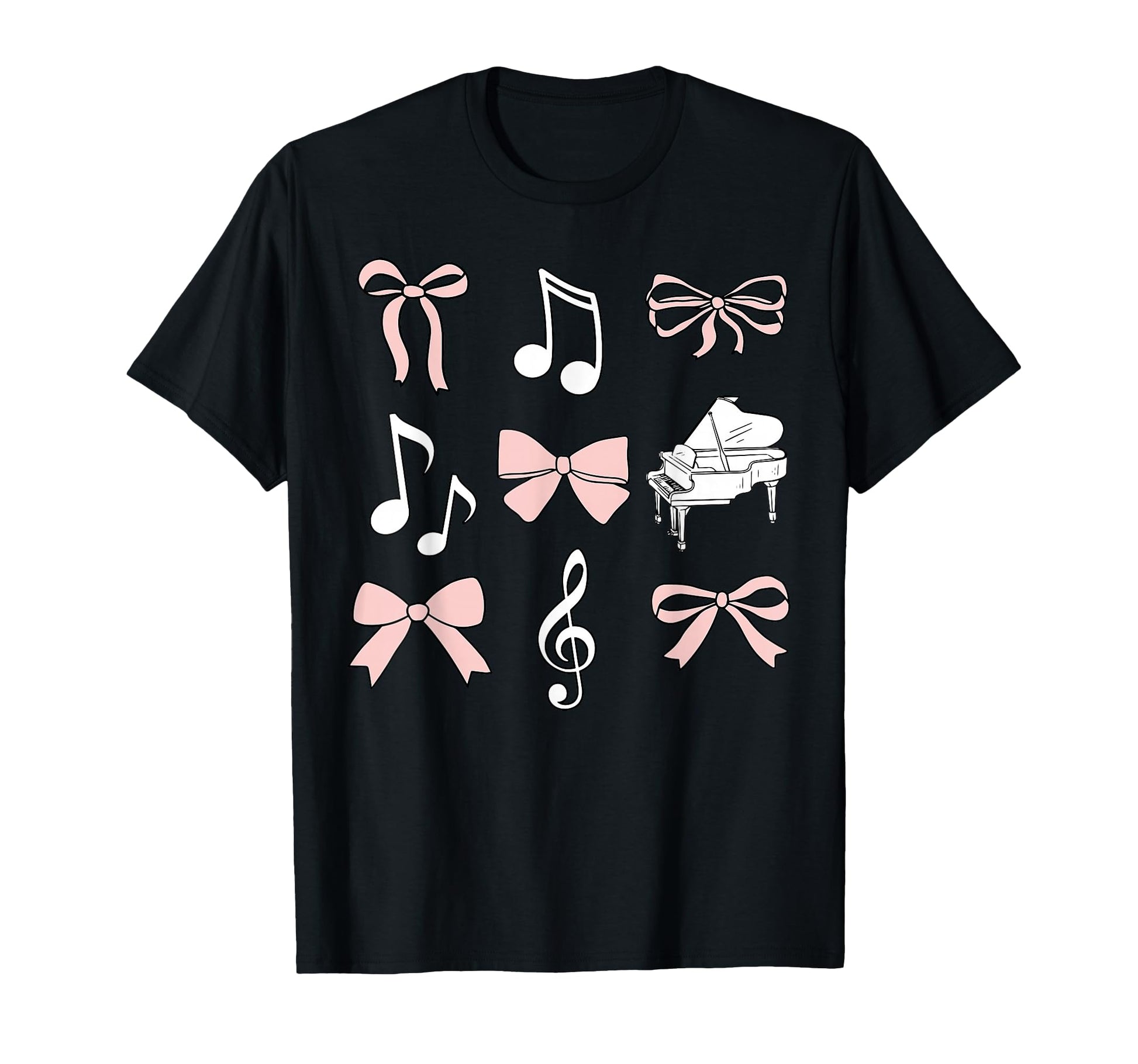 Coquette Bow Music Note Treble Clef T-Shirt - Unique Graphic for Adults - T-Shirt, Sweatshirt, Hoodie