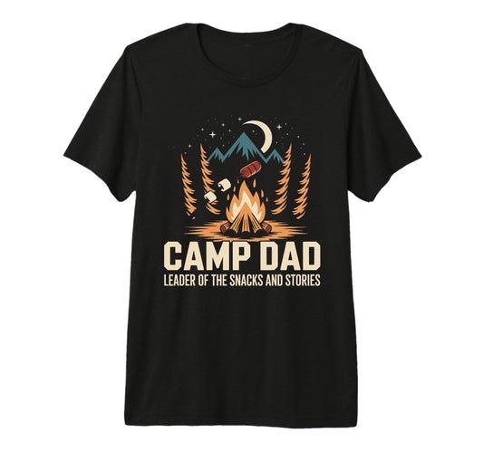 Camp Dad Camper Funny Camping Tri Blend T-Shirt - Graphic Print Unisex - T-Shirt, Sweatshirt, Hoodie