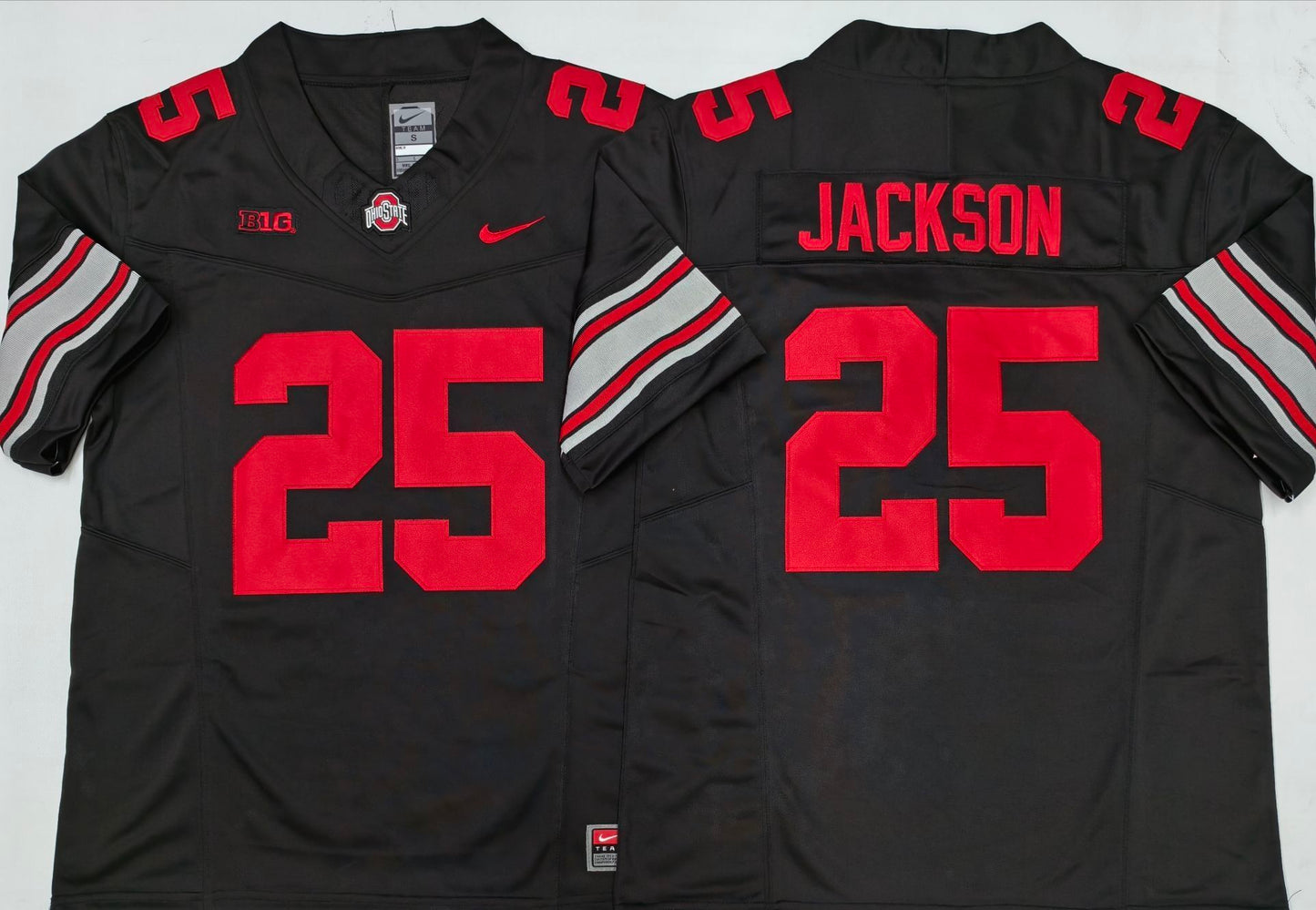 Men's Ohio State Buckeyes Bo Jackson #25 Black Player Game Jersey sports jersey product view 1