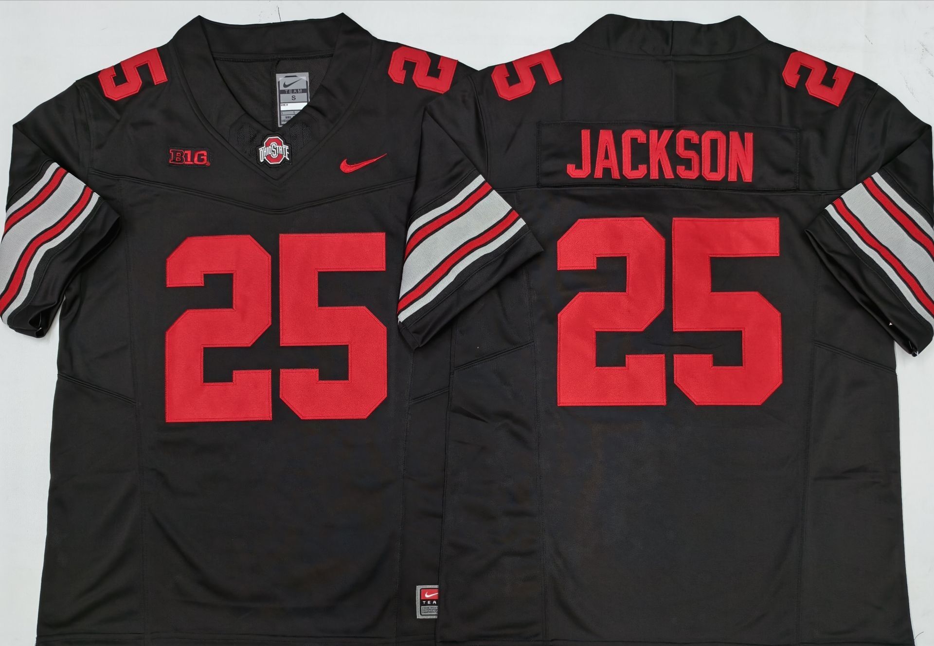Men's Ohio State Buckeyes Bo Jackson #25 Black Player Game Jersey sports jersey product view 1