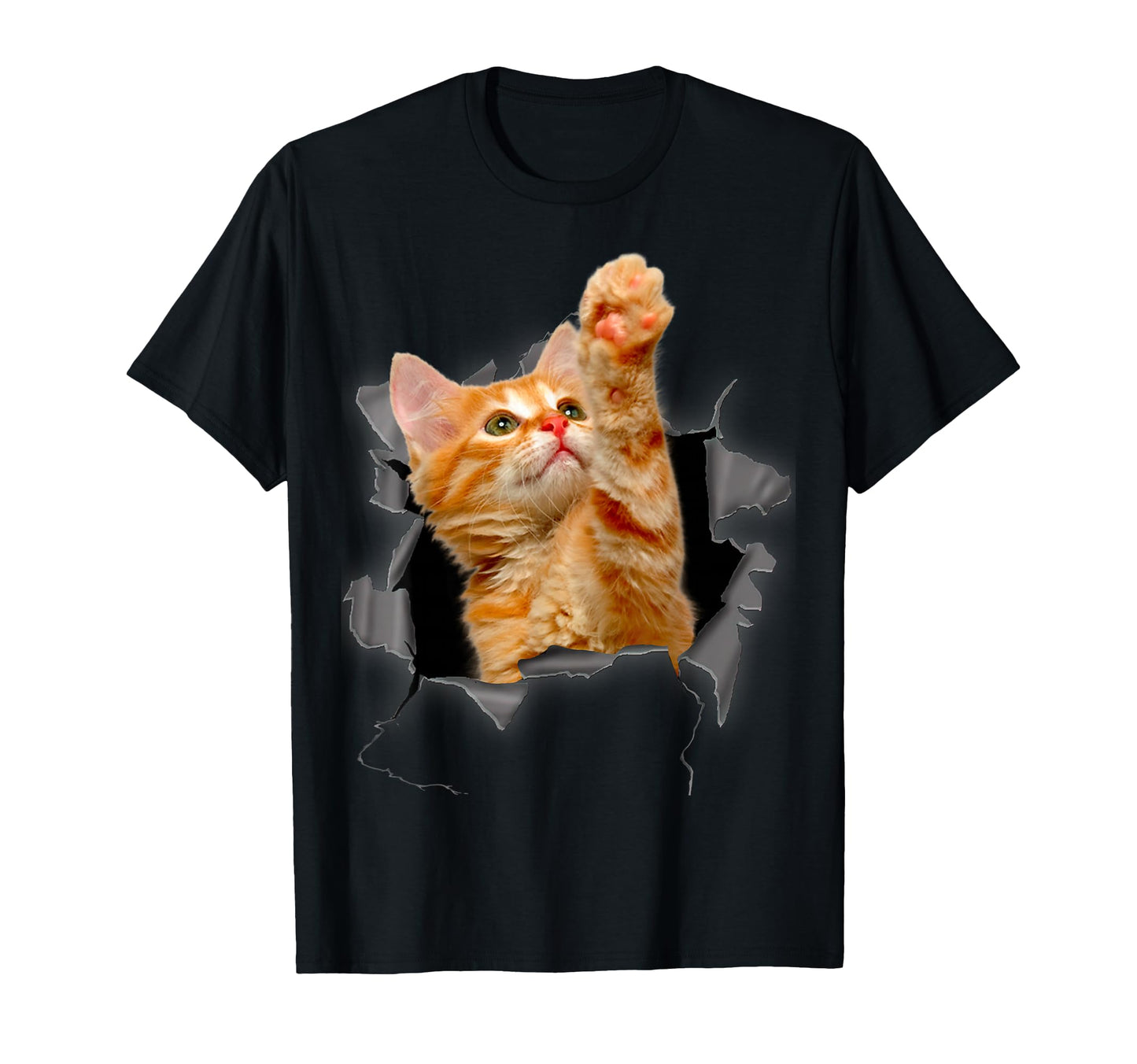 Orange Cat Torn Cloth Funny Gifts Cat T-Shirt - Graphic Print for Adults - T-Shirt, Sweatshirt, Hoodie