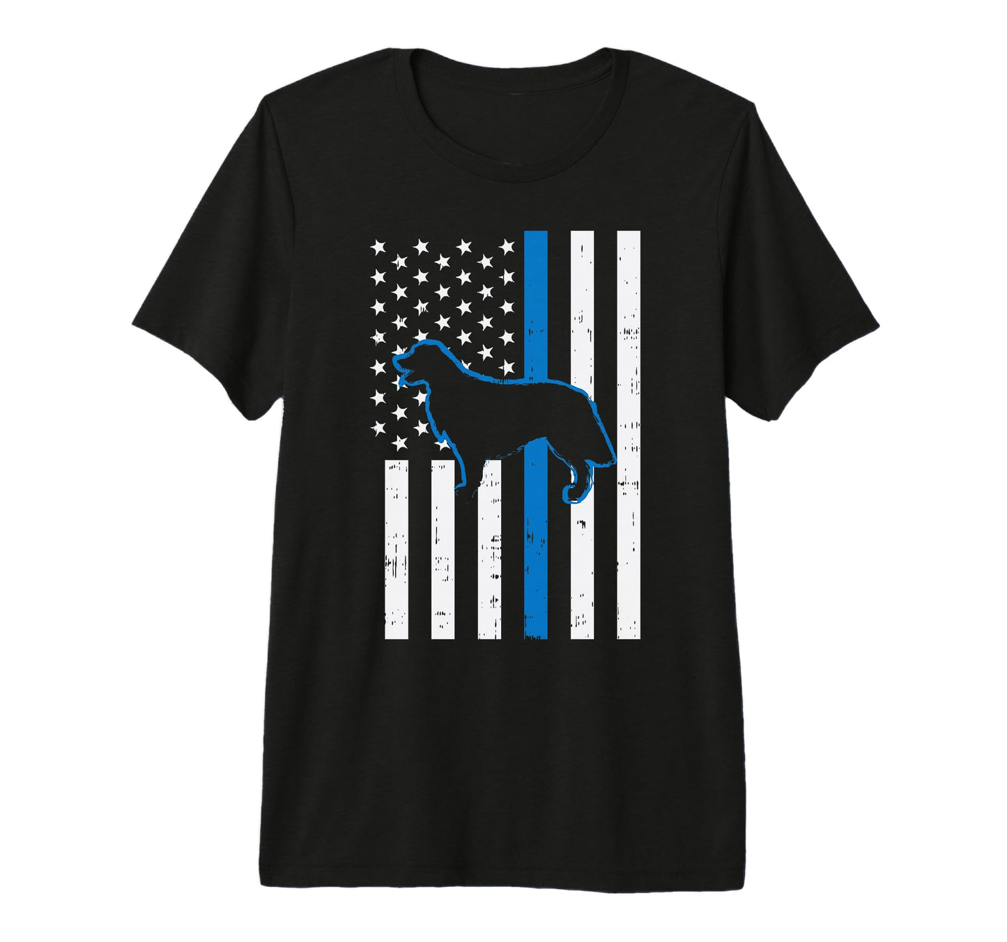 Blue Line Flag Golden Retriever Police Dog T-Shirt - Graphic Print Unisex - T-Shirt, Sweatshirt, Hoodie