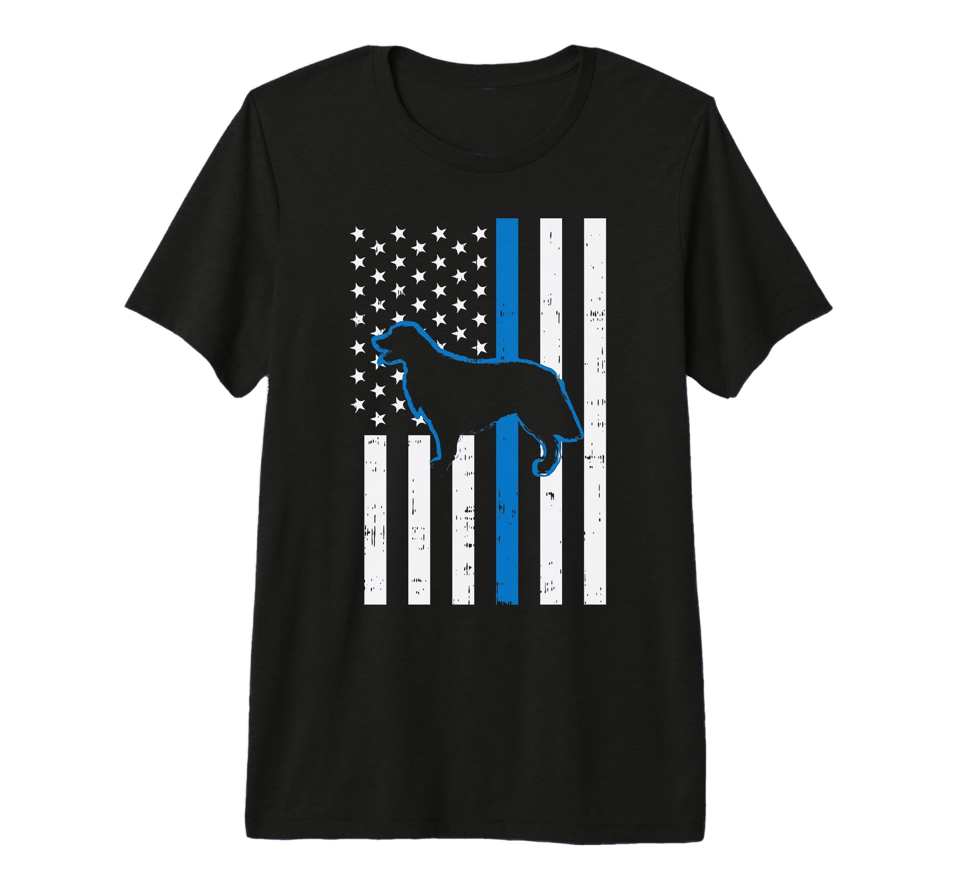 Blue Line Flag Golden Retriever Police Dog T-Shirt - Graphic Print Unisex - T-Shirt, Sweatshirt, Hoodie