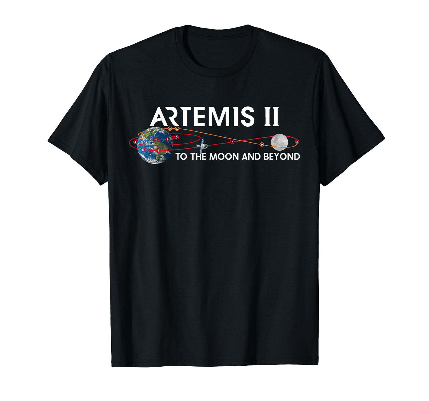 Artemis 2 Route Map Sls Rocket To Moon T-Shirt - Fun Novelty Design Unisex - T-Shirt, Sweatshirt, Hoodie