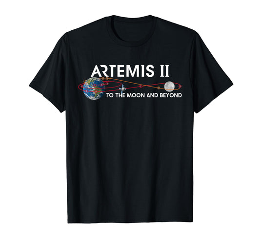Artemis 2 Route Map Sls Rocket To Moon T-Shirt - Fun Novelty Design Unisex - T-Shirt, Sweatshirt, Hoodie