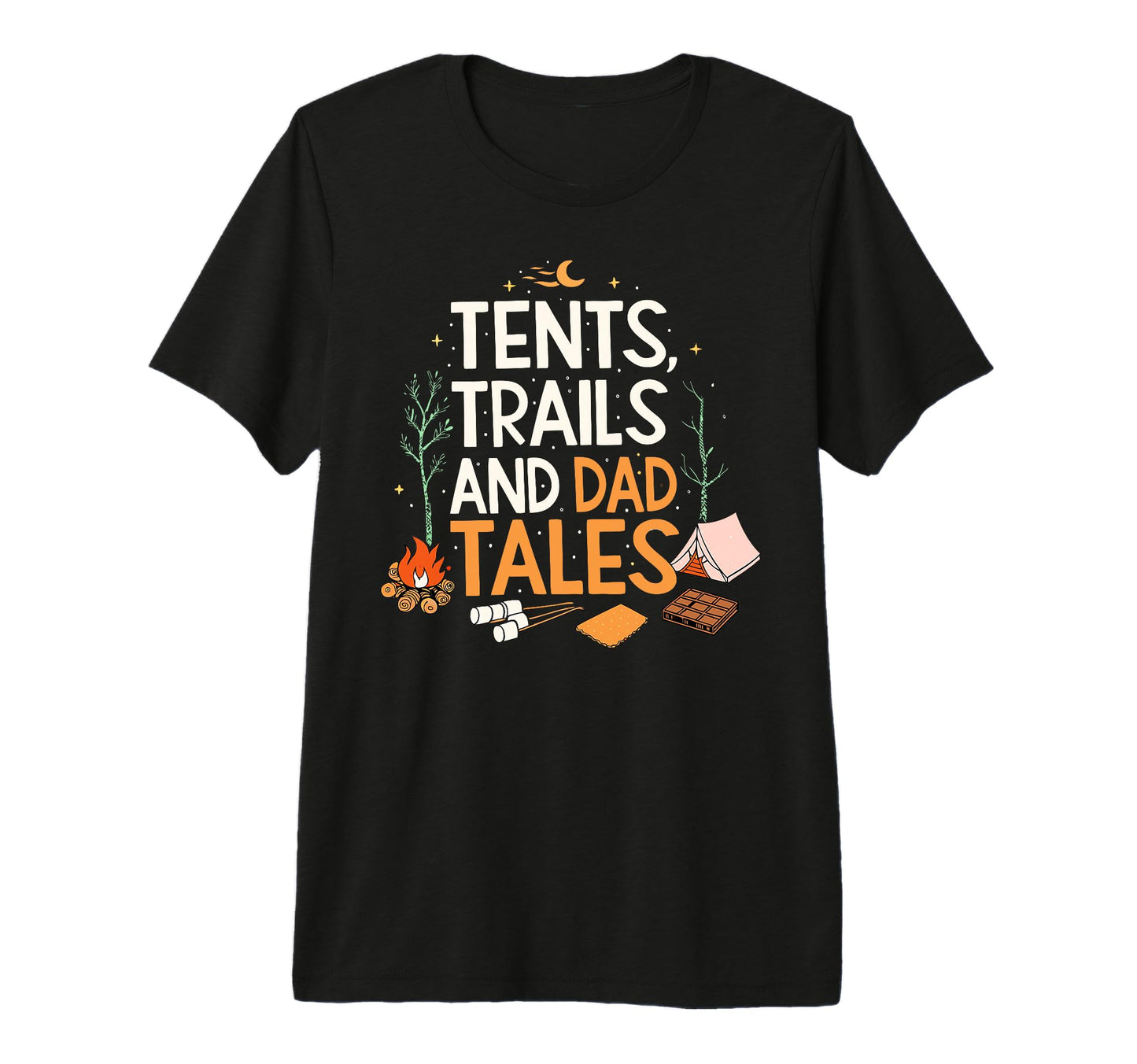 Happy Fathers Day Campfire Nature T-Shirt - Fun Novelty Design Men Women - T-Shirt, Sweatshirt, Hoodie