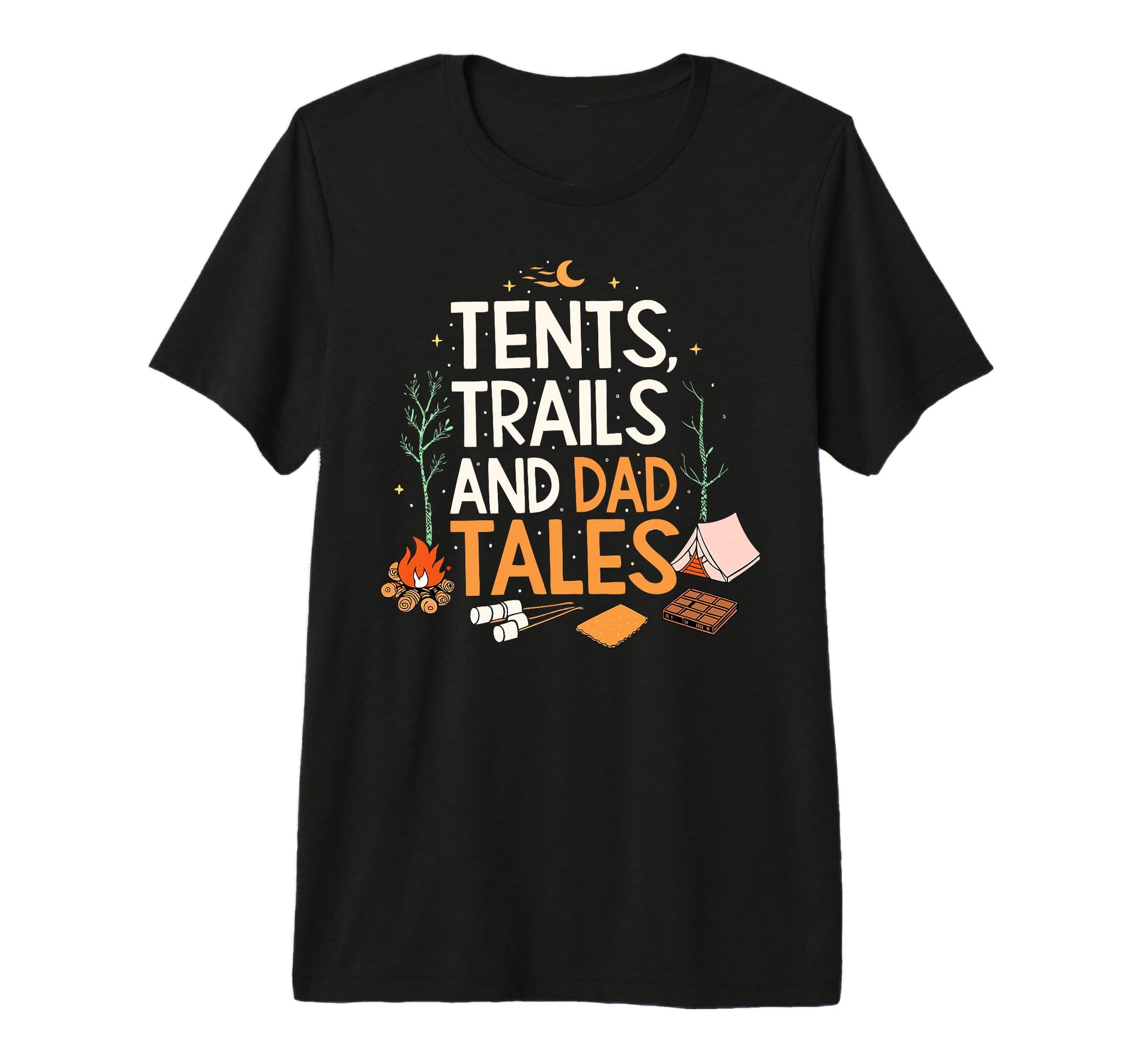 Happy Fathers Day Campfire Nature T-Shirt - Fun Novelty Design Men Women - T-Shirt, Sweatshirt, Hoodie