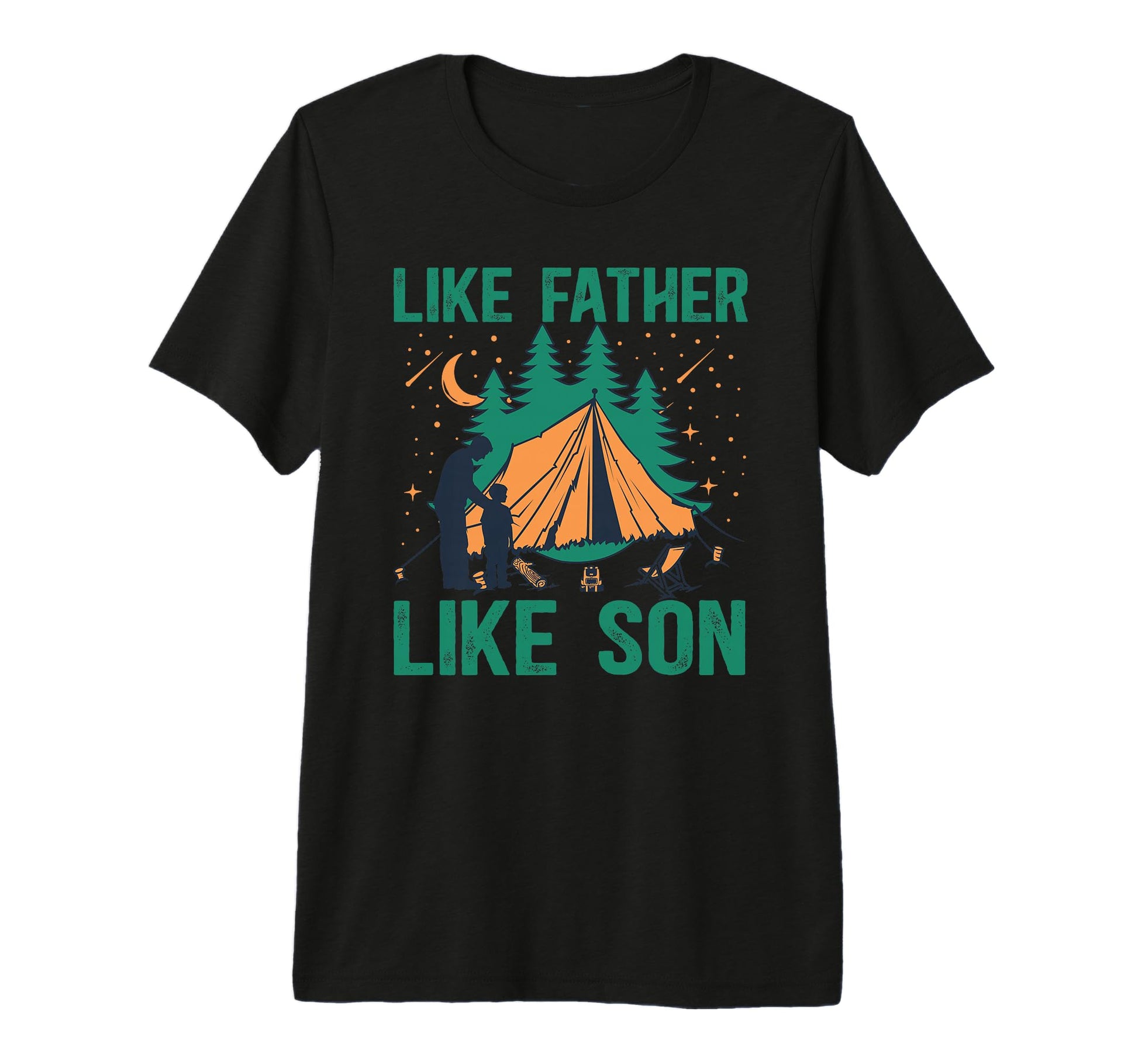 Mens Camping Buddies Dad And Son Camping T-Shirt - Unique Graphic Unisex - T-Shirt, Sweatshirt, Hoodie