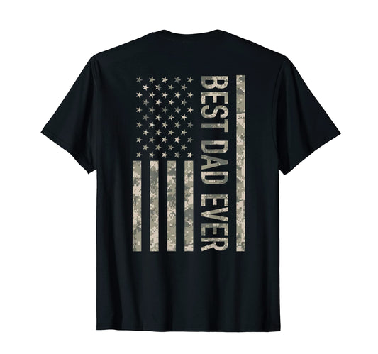 Best Dad Ever Us Military American T-Shirt - Minimalist Print for Adults - T-Shirt, Sweatshirt, Hoodie