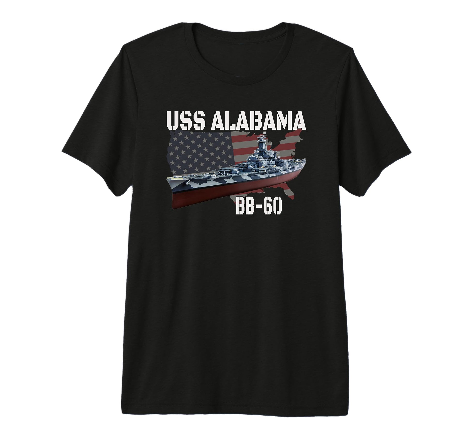 Ww2 American Battleship Uss Alabama Bb T-Shirt - Custom Art Print Unisex - T-Shirt, Sweatshirt, Hoodie