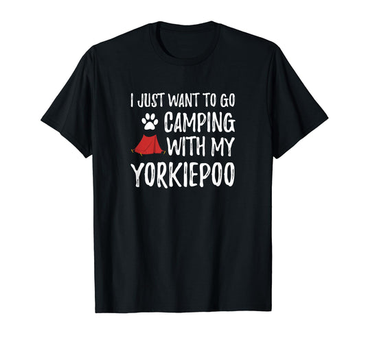 Camping Yorkiepoo Funny Dog Mom Or Dog T-Shirt - Unique Graphic for Adults - T-Shirt, Sweatshirt, Hoodie