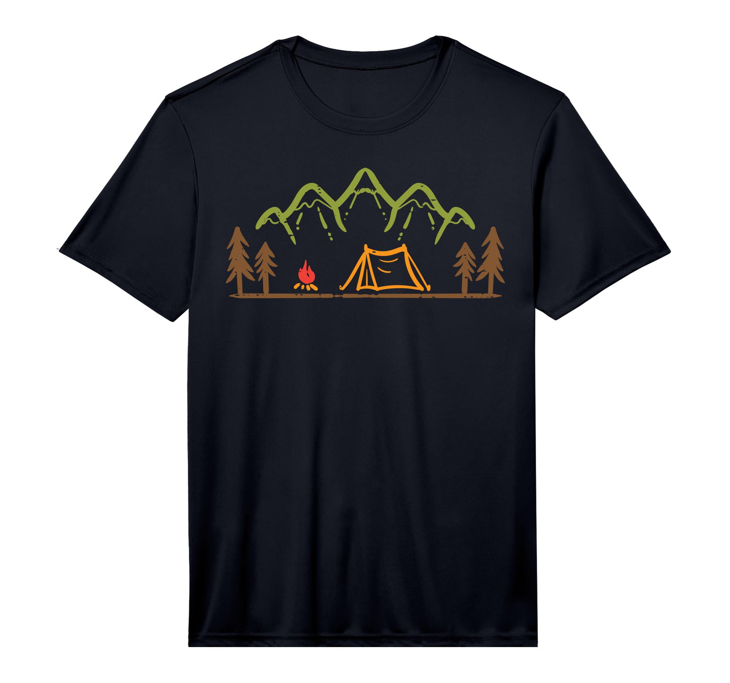 Camping Site Tent Trees Mountain T-Shirt - Graphic Print Unisex - T-Shirt, Sweatshirt, Hoodie