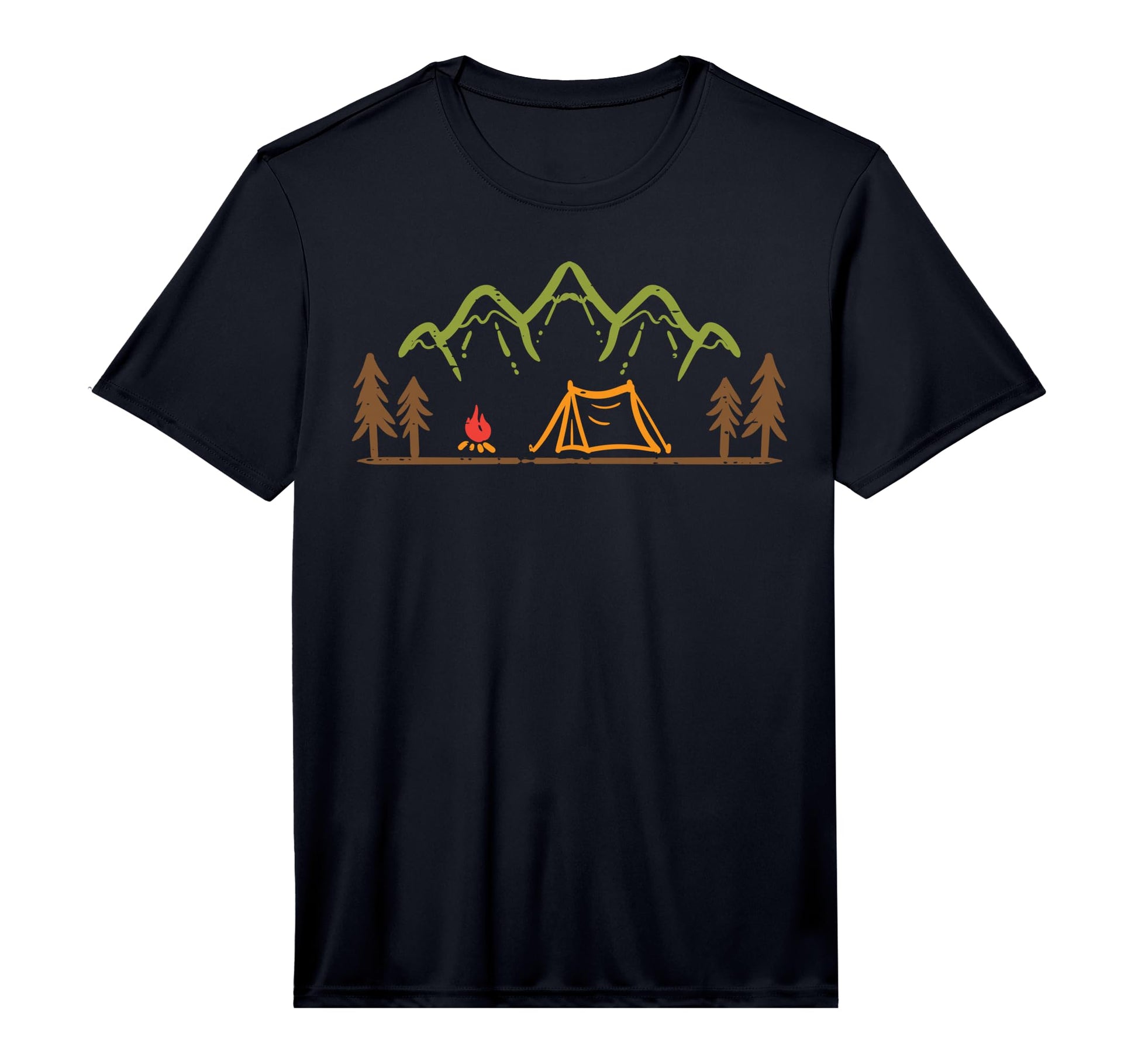 Camping Site Tent Trees Mountain T-Shirt - Graphic Print Unisex - T-Shirt, Sweatshirt, Hoodie