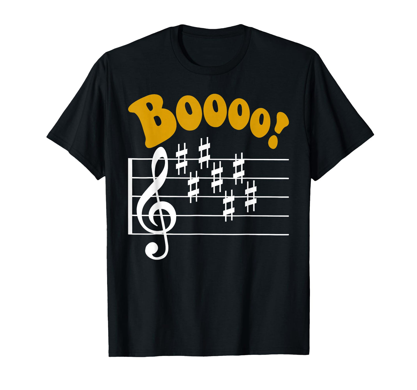 Scary Key Signature Boo Music Halloween T-Shirt - Trendy Graphic Men Women - T-Shirt, Sweatshirt, Hoodie