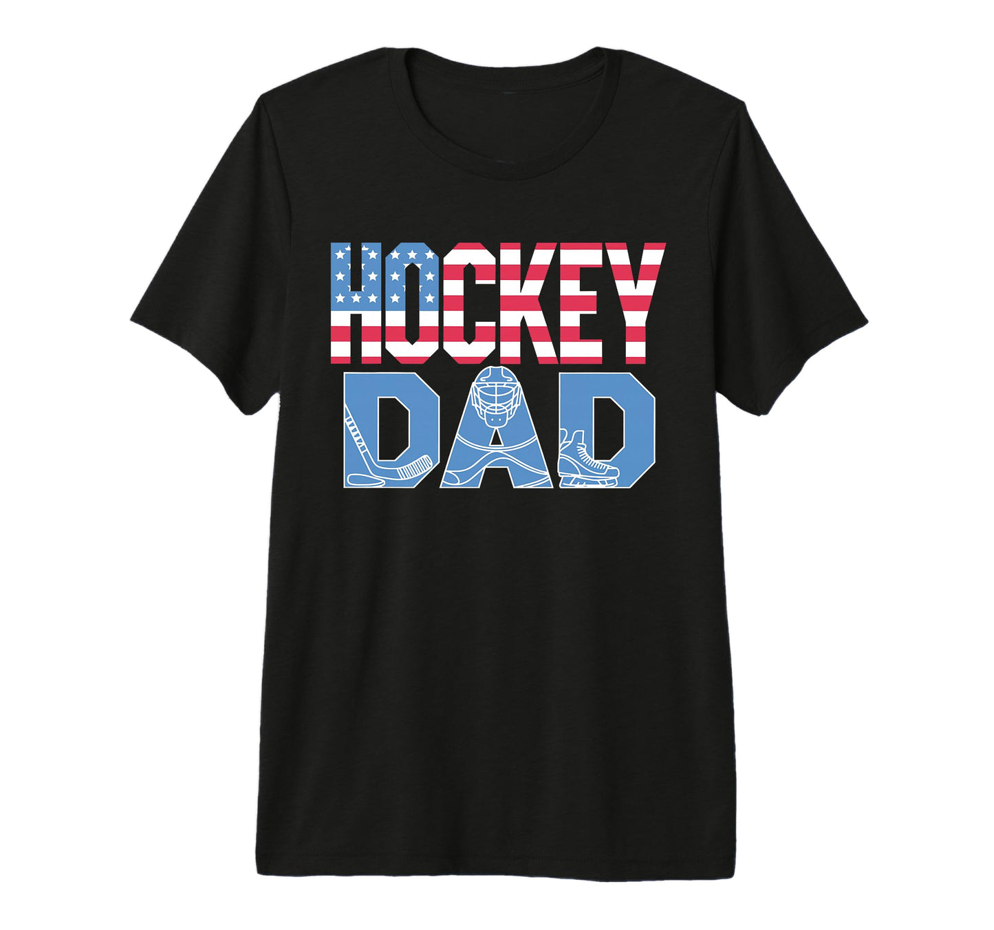 Hockey Dad 4Th July Fathers Day Ice T-Shirt - Minimalist Print Men Women - T-Shirt, Sweatshirt, Hoodie
