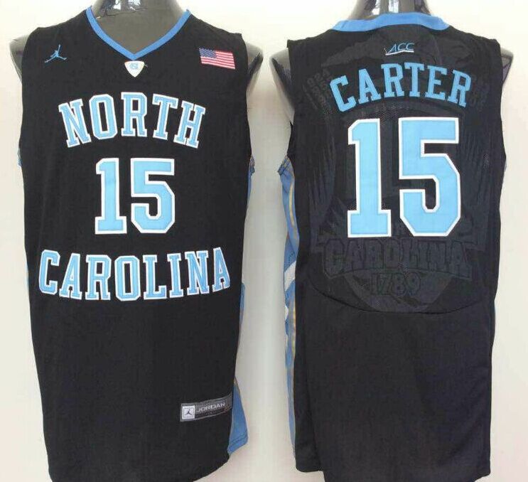 Men's North Carolina Tar Heels Vince Carter Black Player Game Jersey sports jersey product view 1
