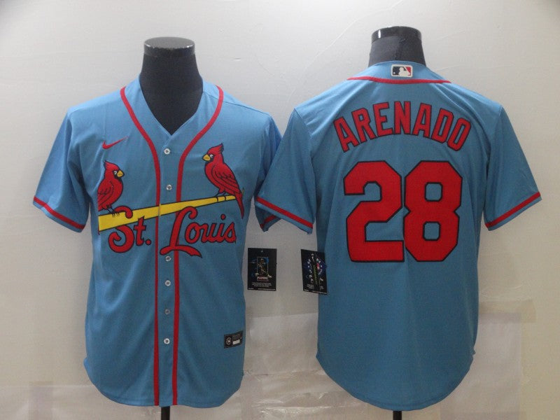 Men's St. Louis Cardinals Nolan Arenado Blue Replica Baseball Jersey baseball jersey product view 1