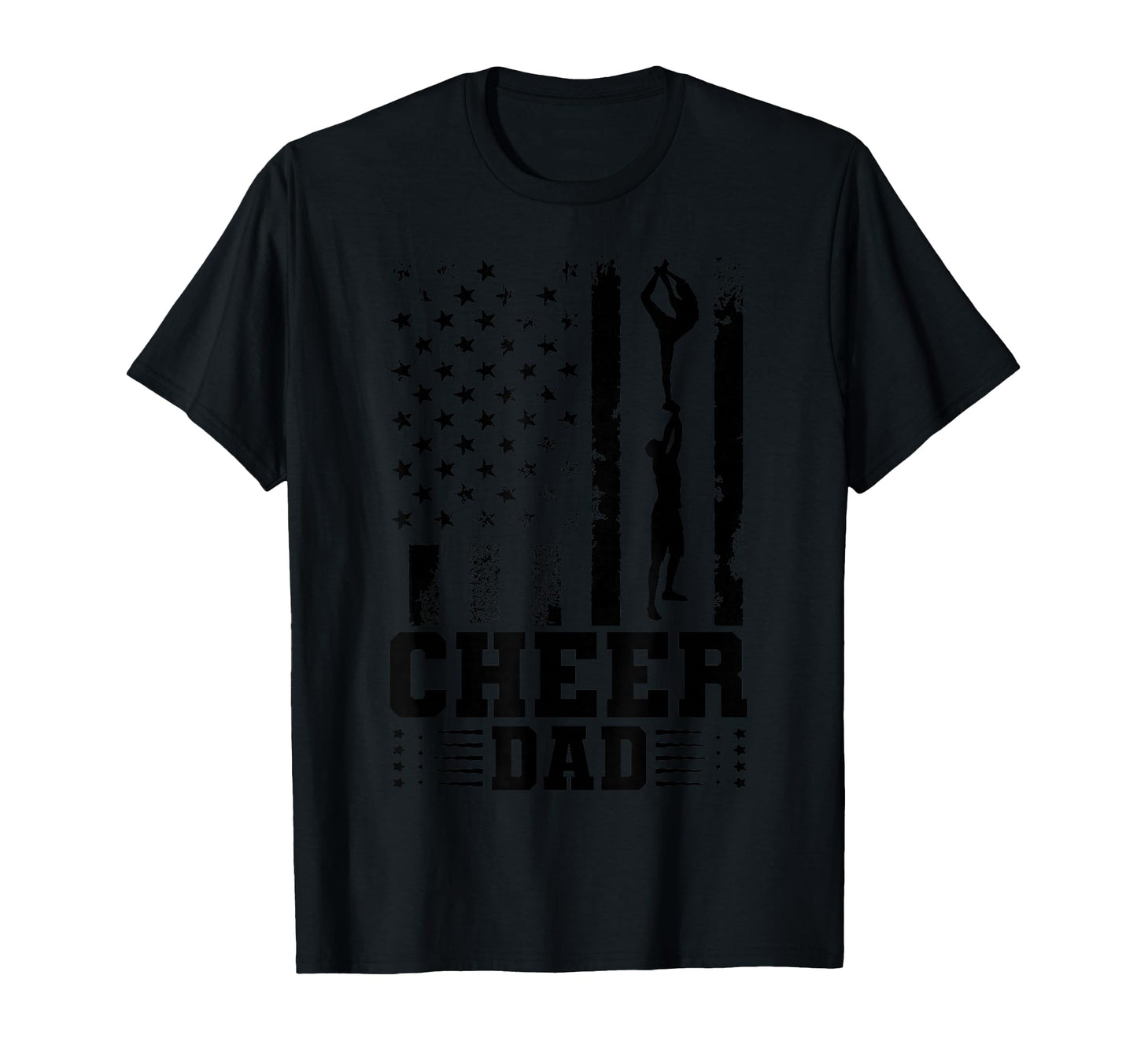 Cheer Dad Cheerleading American Flag T-Shirt - Custom Art Print Unisex - T-Shirt, Sweatshirt, Hoodie
