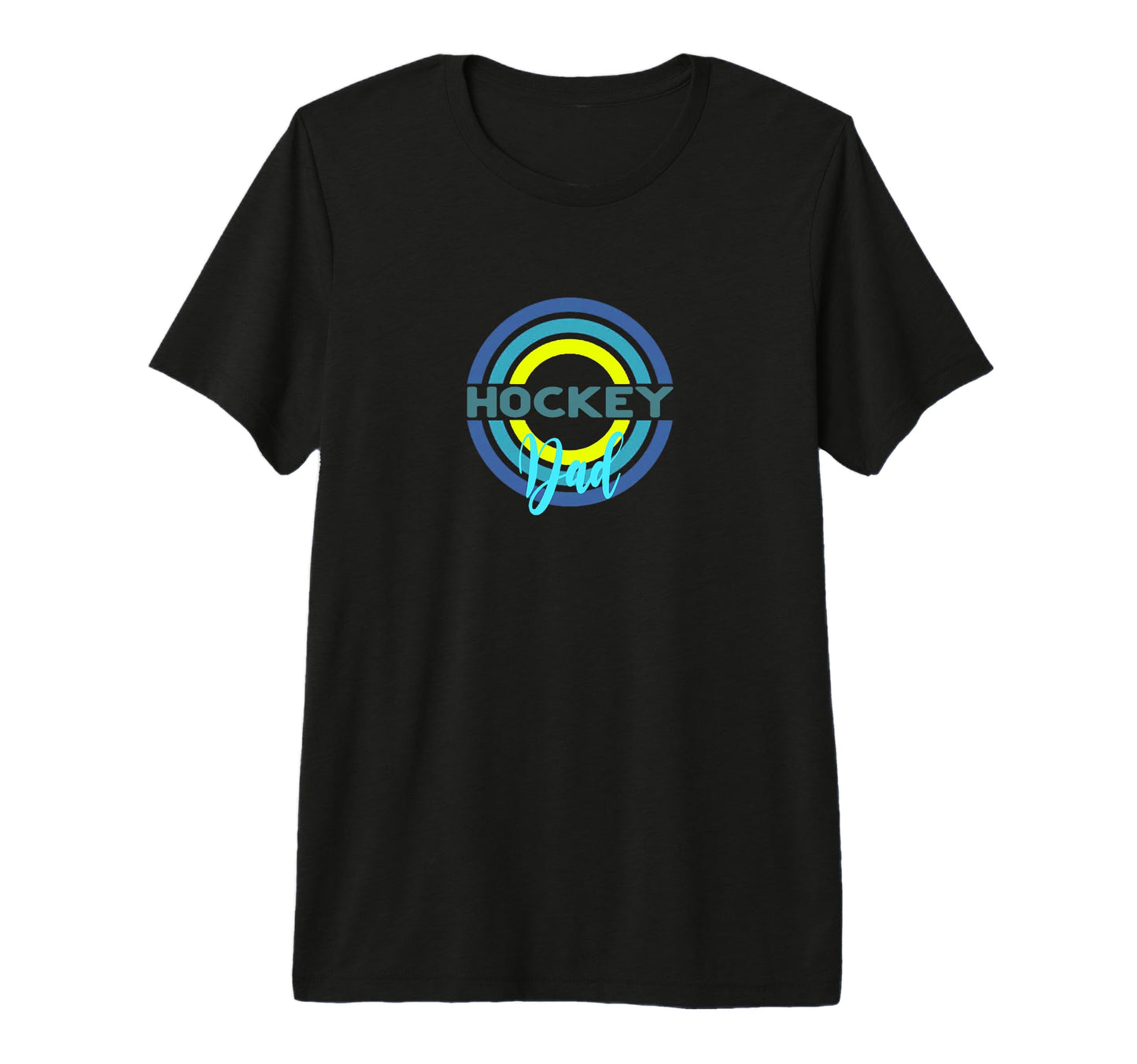 Hockey Dad Modern Hockey Circles Tri T-Shirt - Graphic Print for Adults - T-Shirt, Sweatshirt, Hoodie