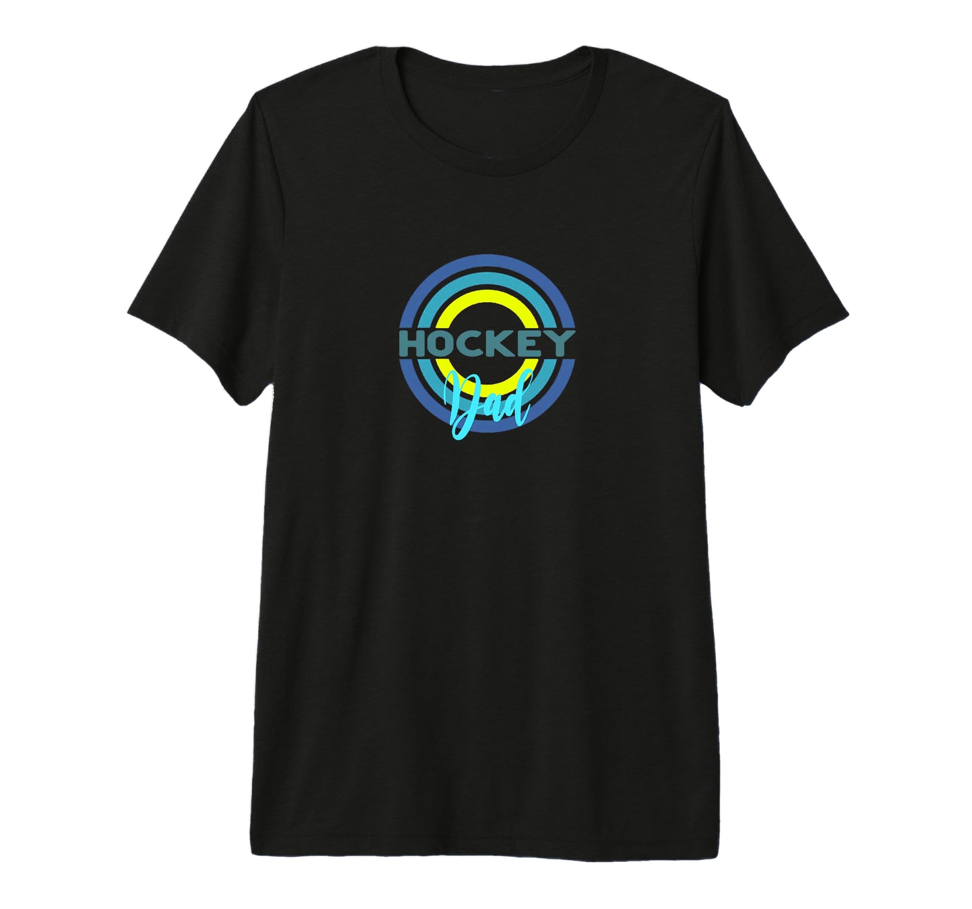 Hockey Dad Modern Hockey Circles Tri T-Shirt - Graphic Print for Adults - T-Shirt, Sweatshirt, Hoodie