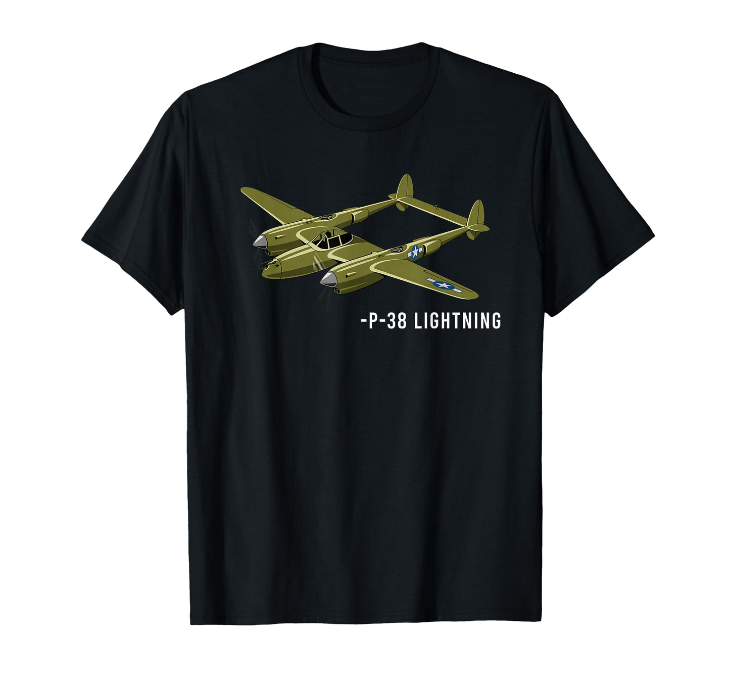 P 38 Lightning Plane Wwii Warbird T-Shirt - Novelty Apparel for Adults - T-Shirt, Sweatshirt, Hoodie